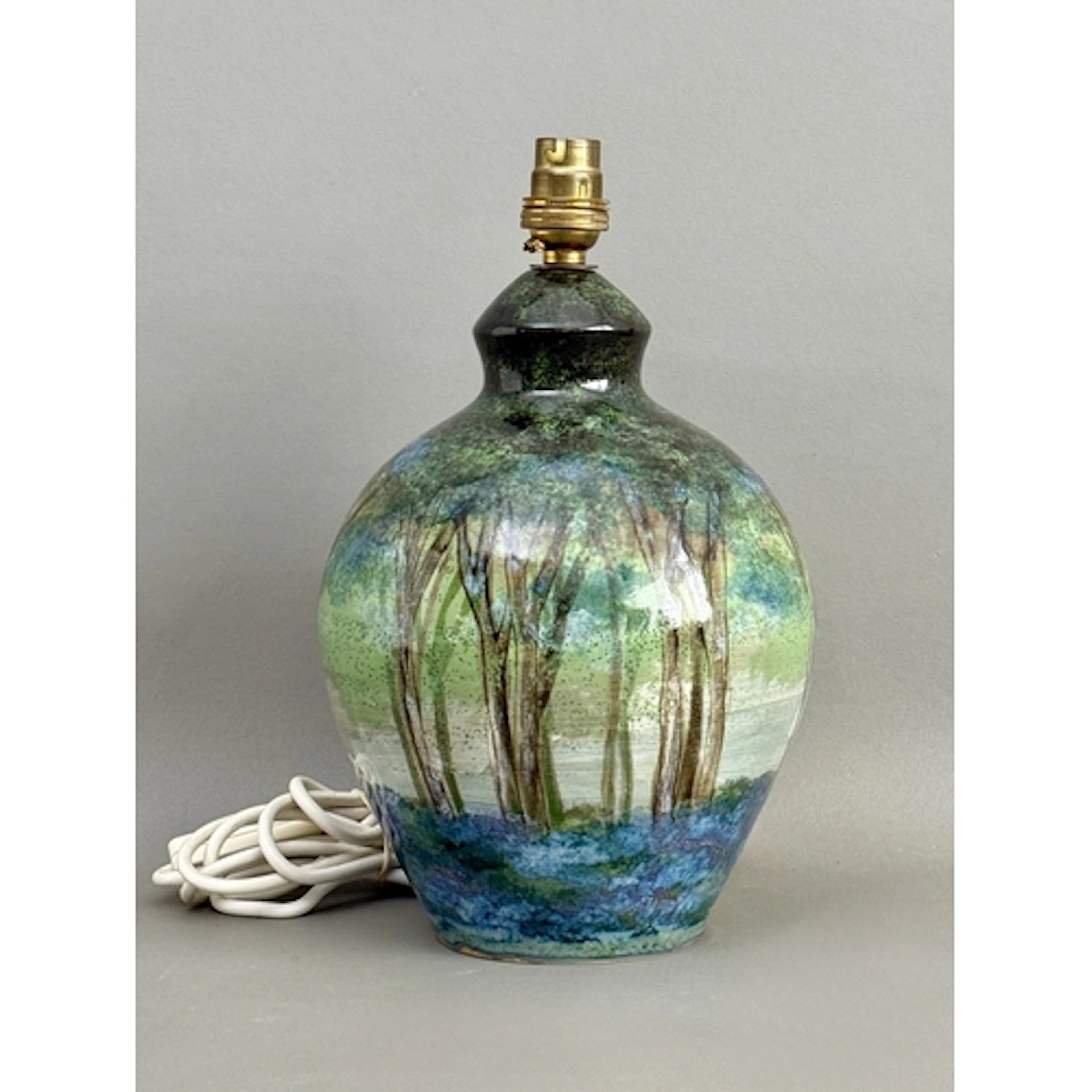 A Highland Stoneware Scotland stoneware table lamp - impress...