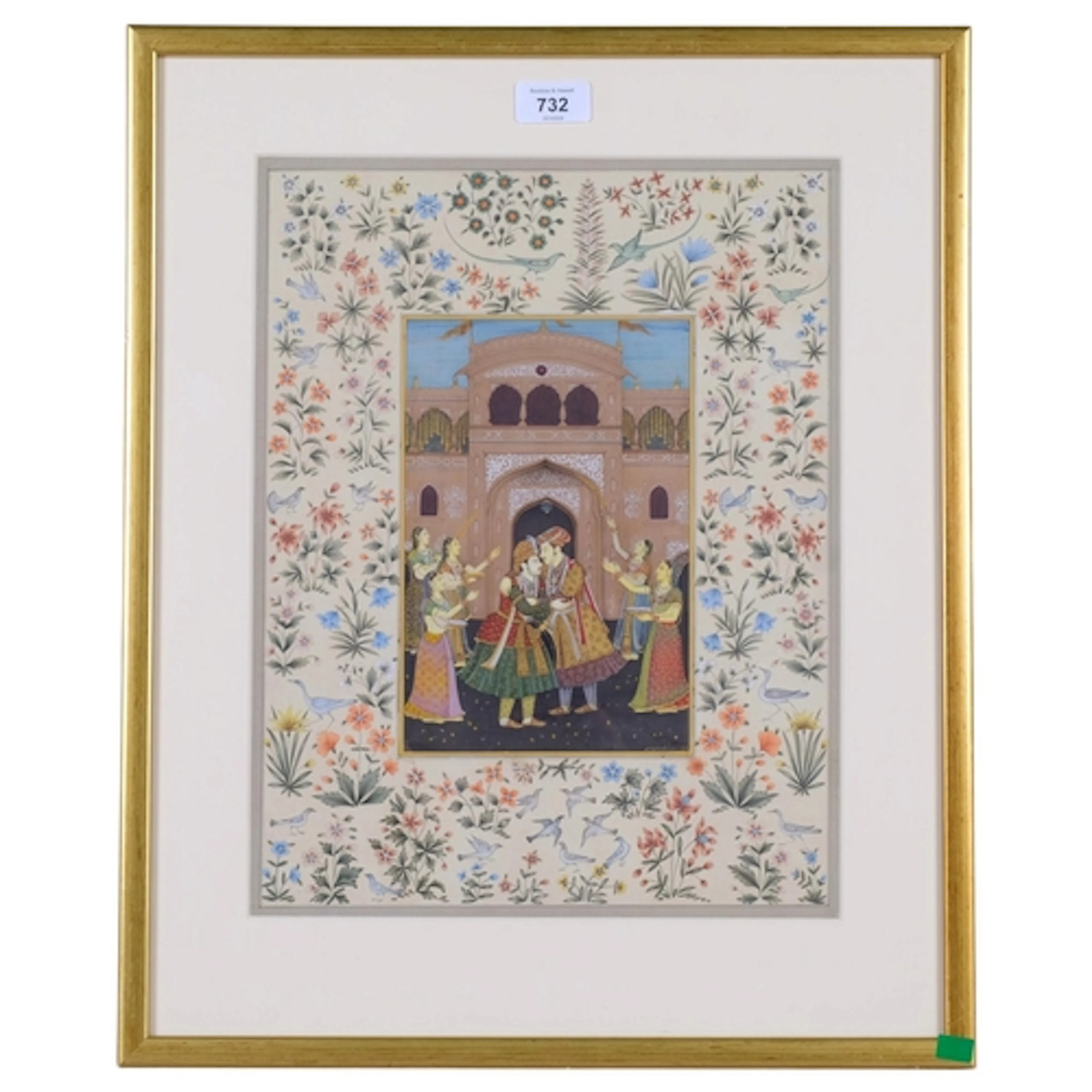 Indian School, highly detailed palace celebrations, gouache ...