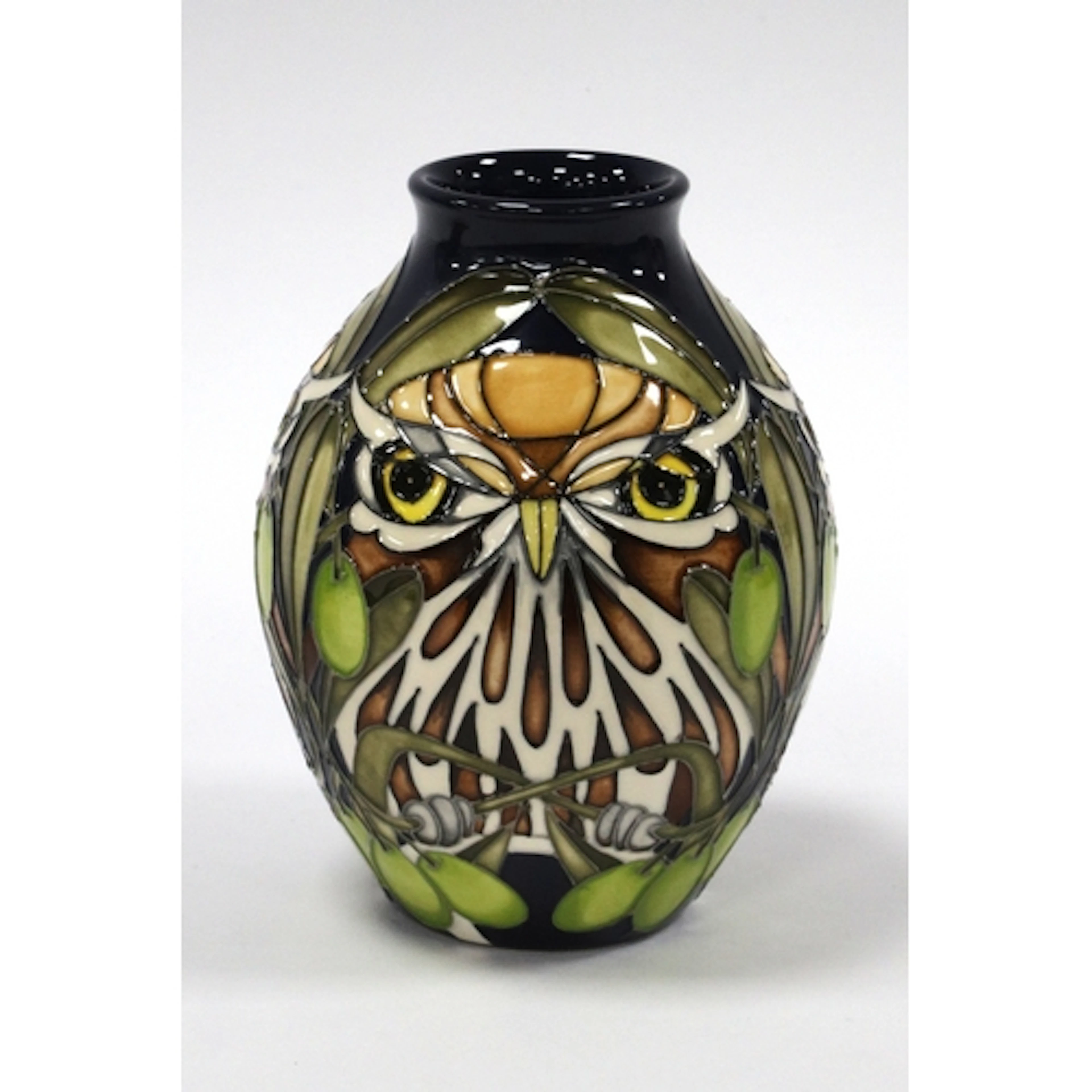 A Moorcroft Pottery Vase of Ovoid Form Painted in The 'Owl' ...