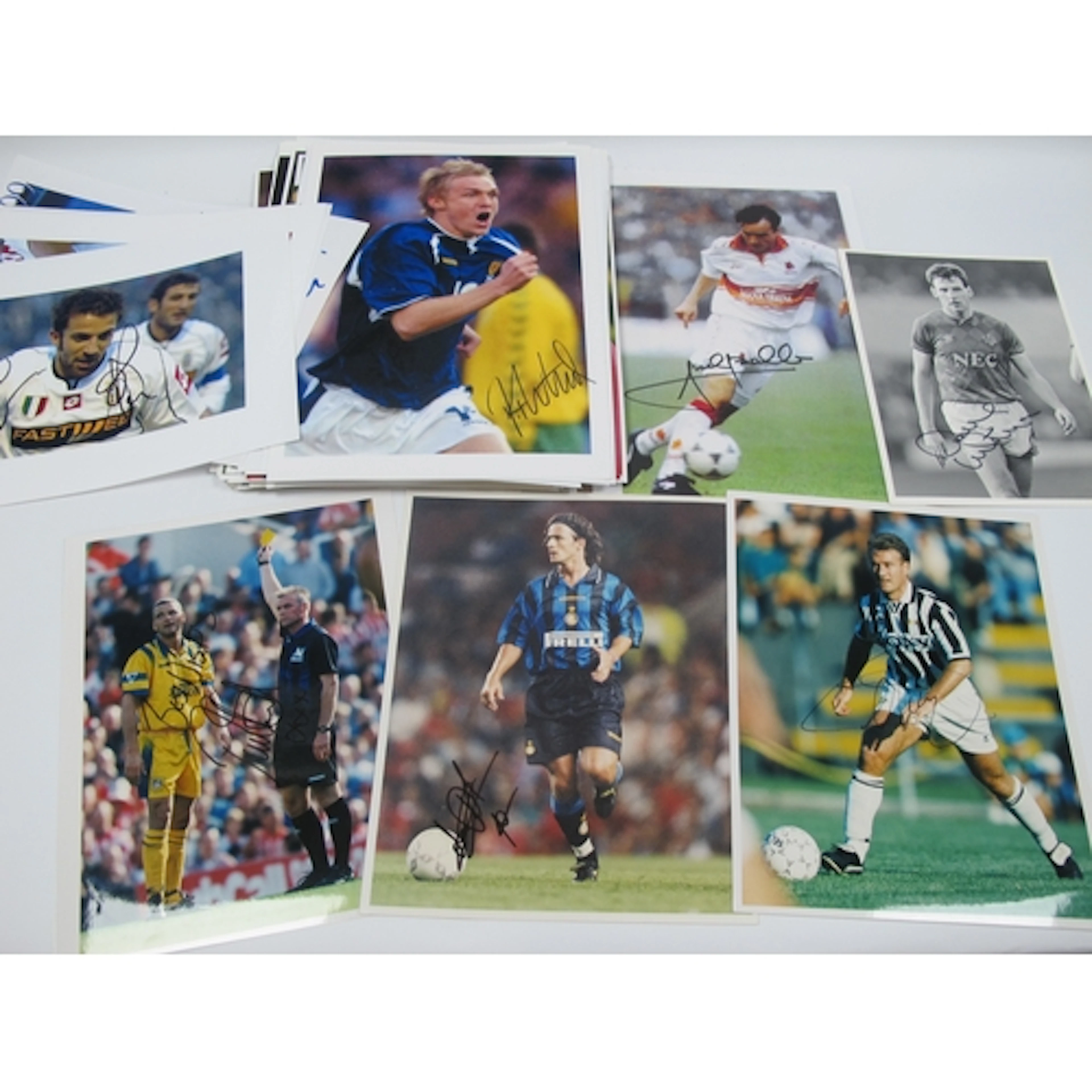 Football Autographs Carbone, Boksic, Balbo, Conti, Deschamps...