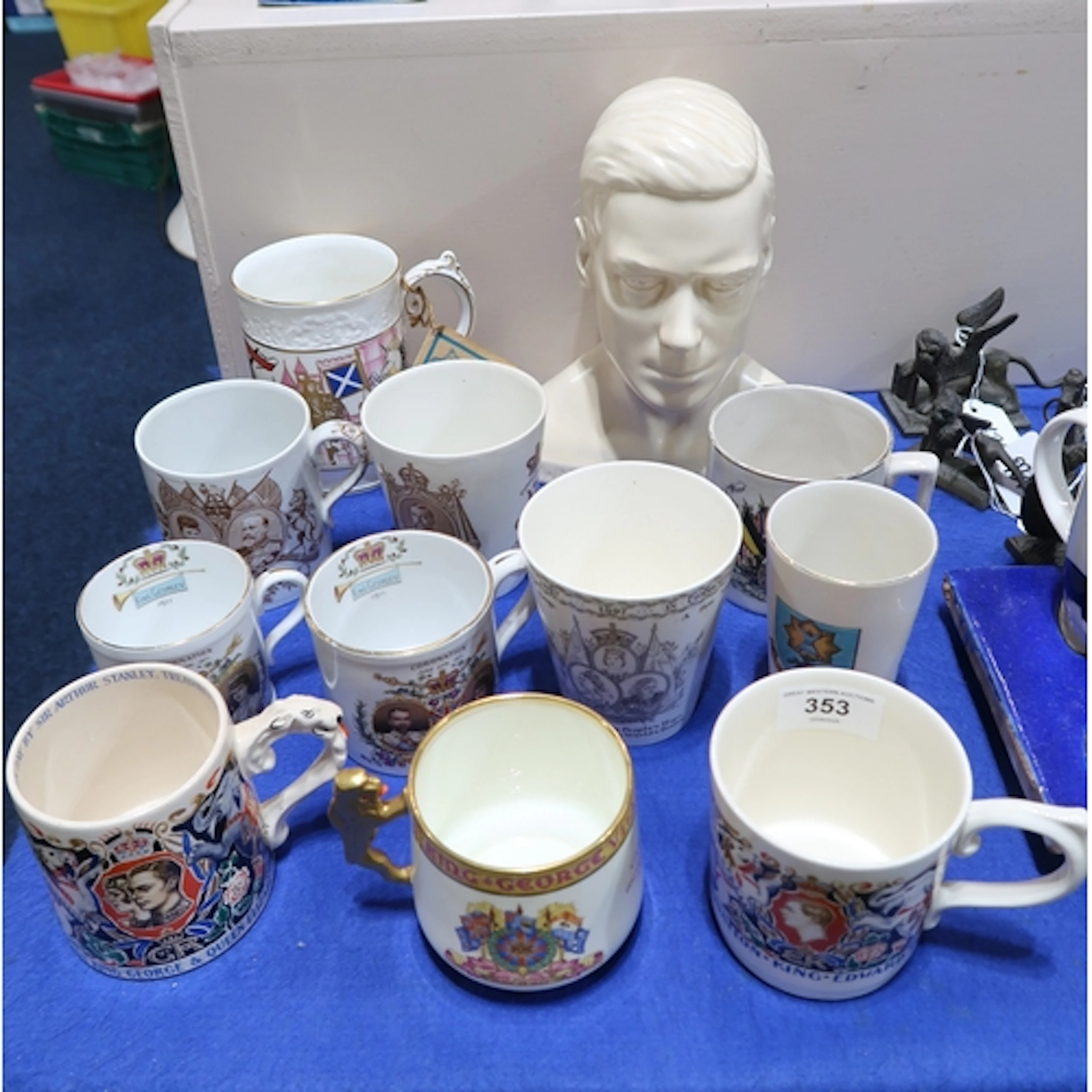 A Beswick bust of Edward VIII together with two Dame Laura K...