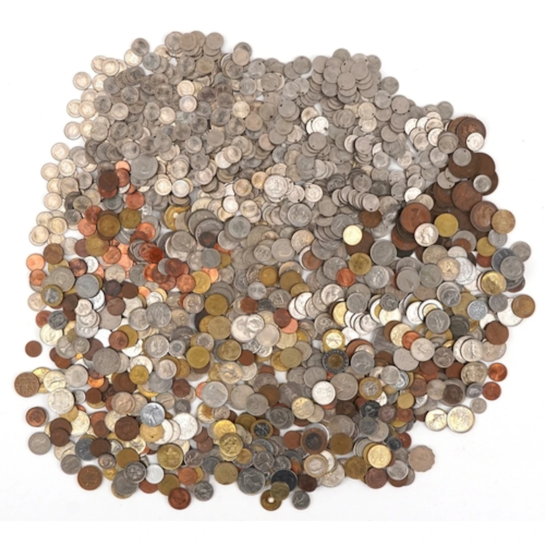 Vintage British and world coins including approximately twen...