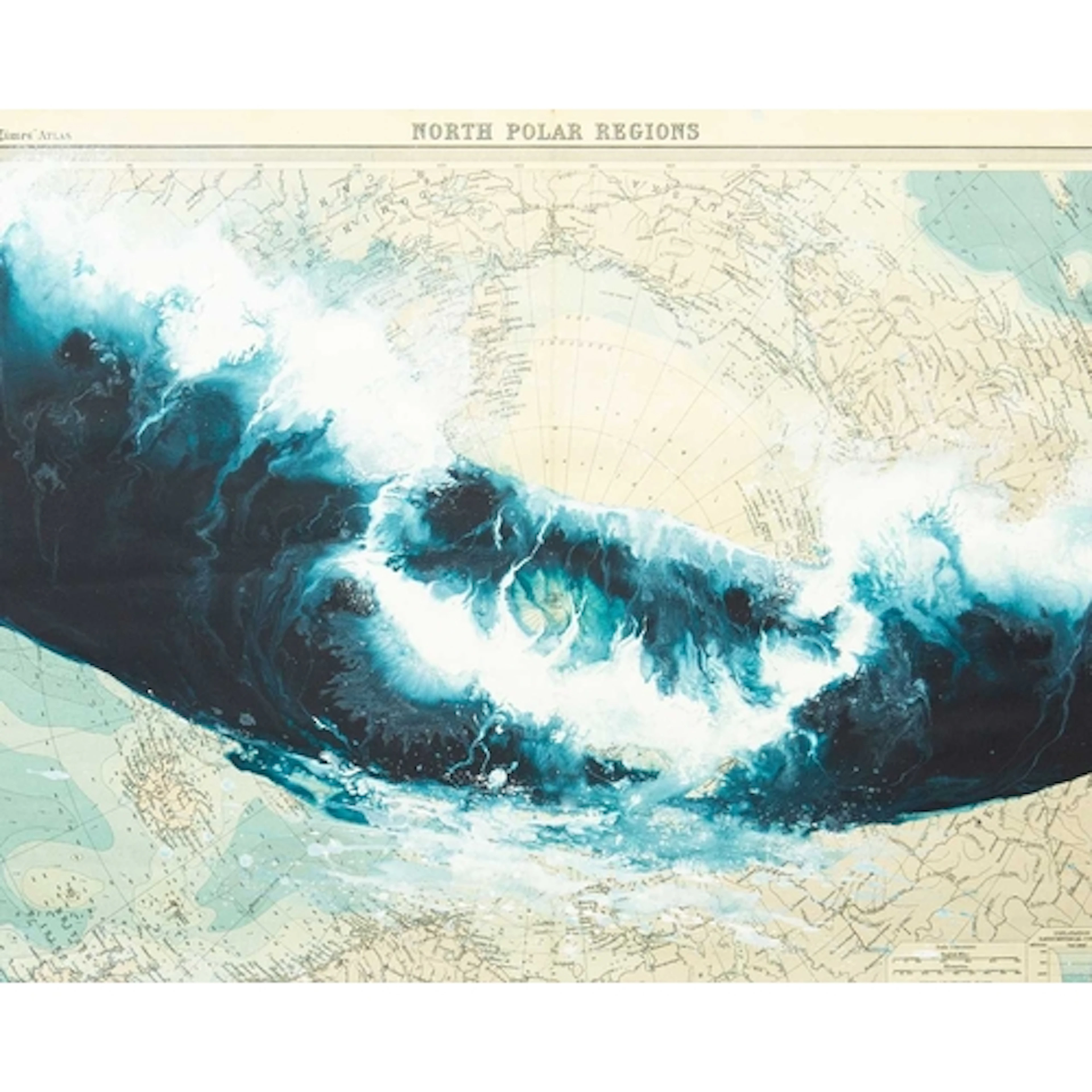 § Kit JOHNS (1991) North Pole Acrylic on authentic vintage m...