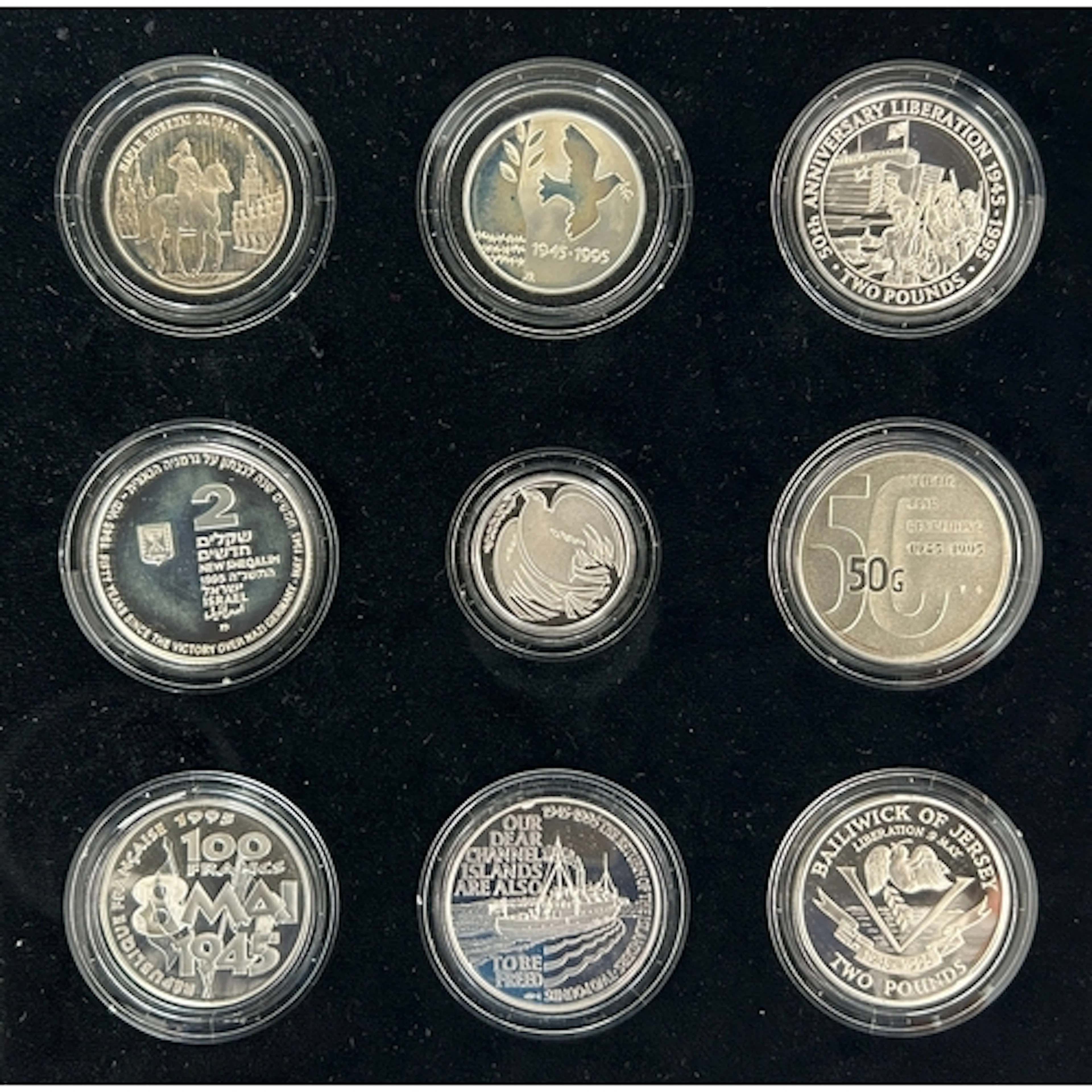 1995 Royal Mint International Silver Proof Collection, a nin...