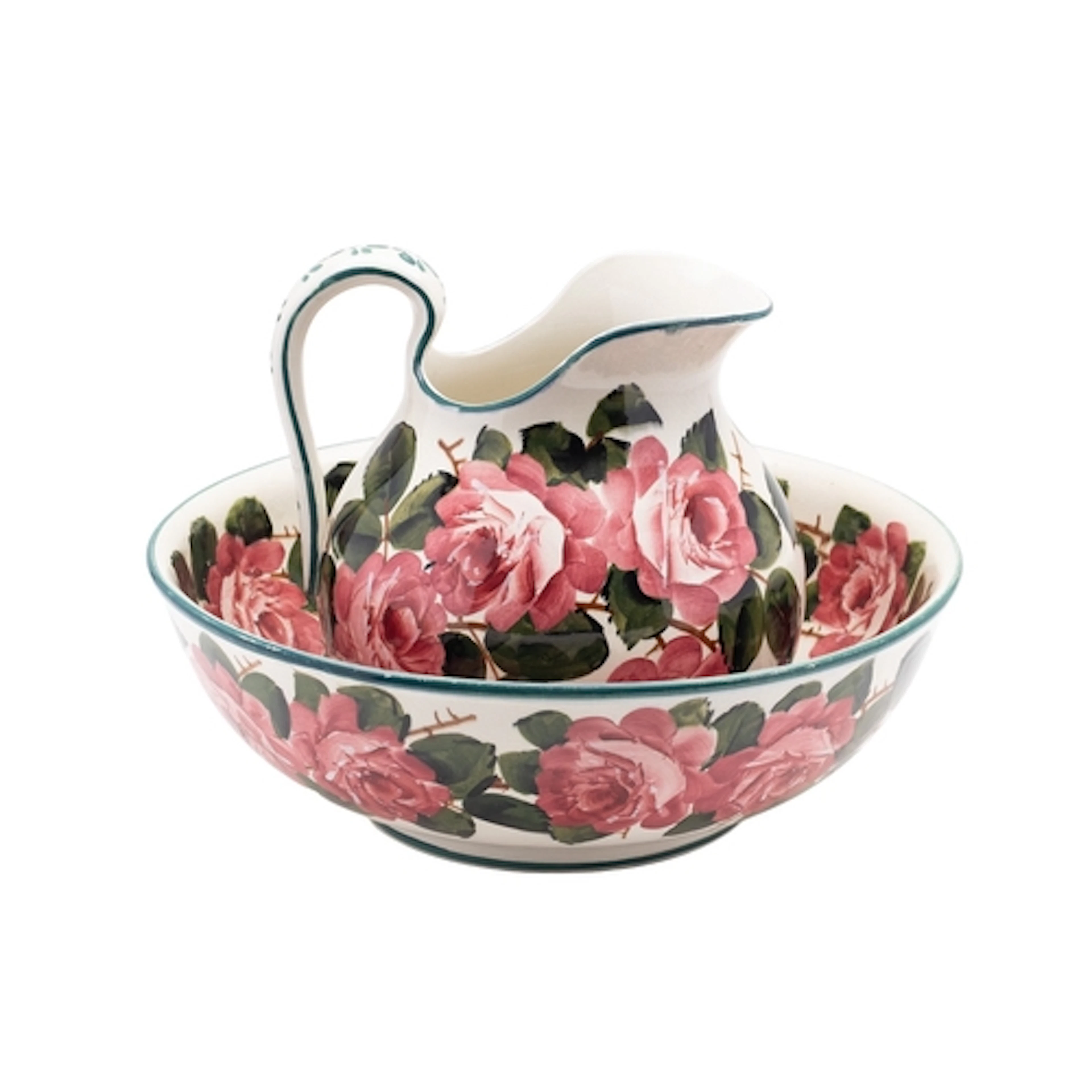A Weymss four-piece toilet set in the 'Cabbage Rose' pattern...