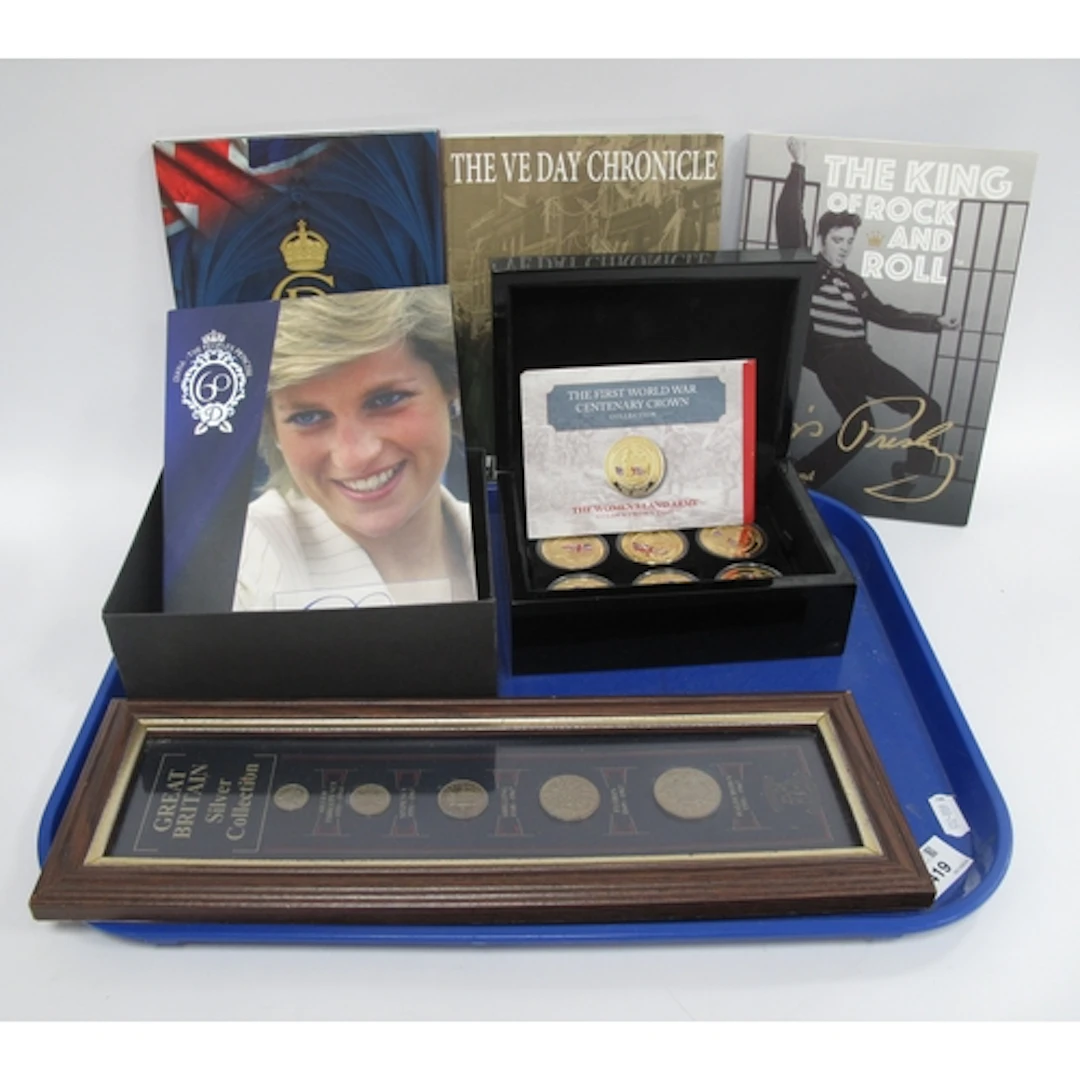 GB Silver Collection in Frame, King Charles 3rd, Elvis, VE D...