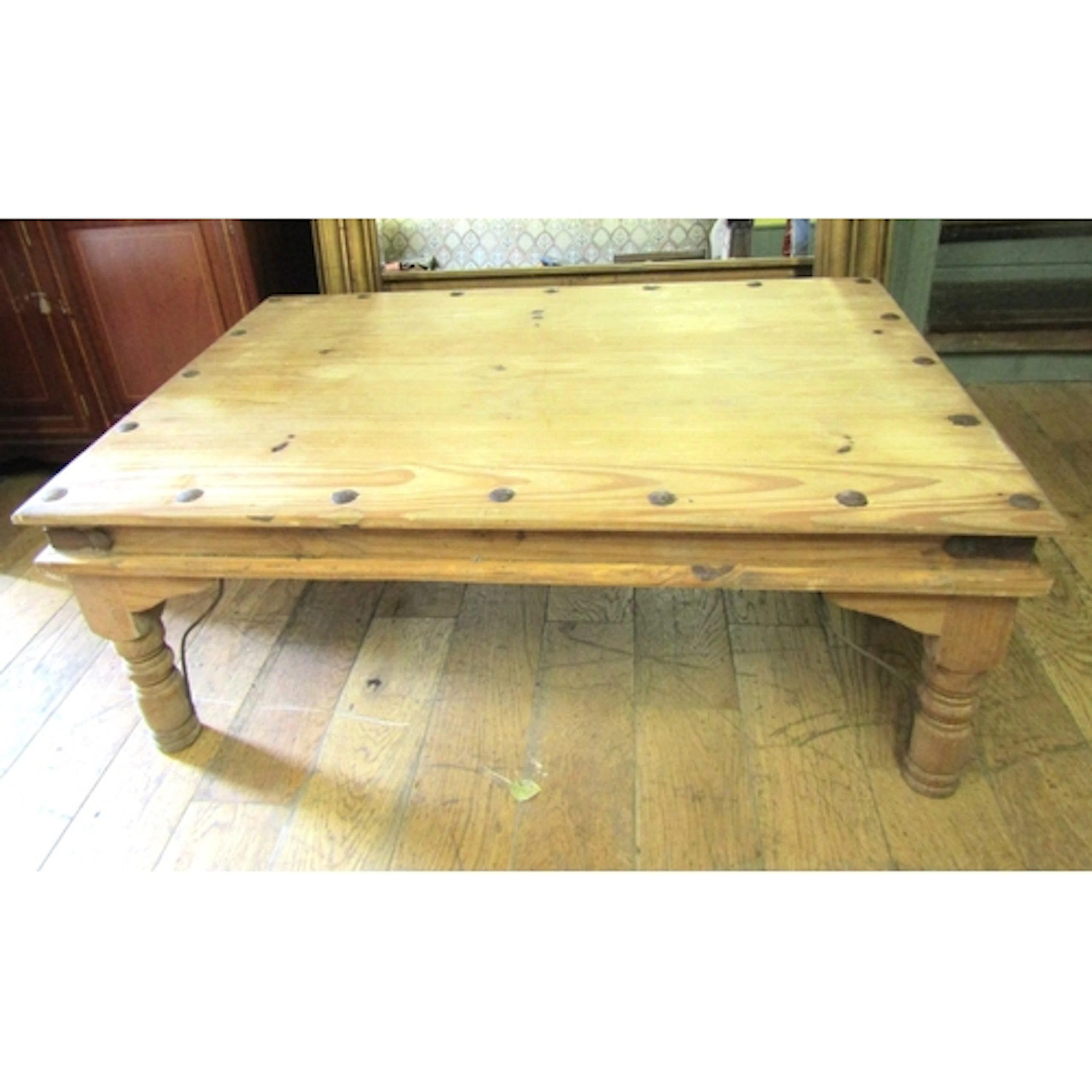 Solid Pine Coffee Table Rectangular Form Approximately 48 In...