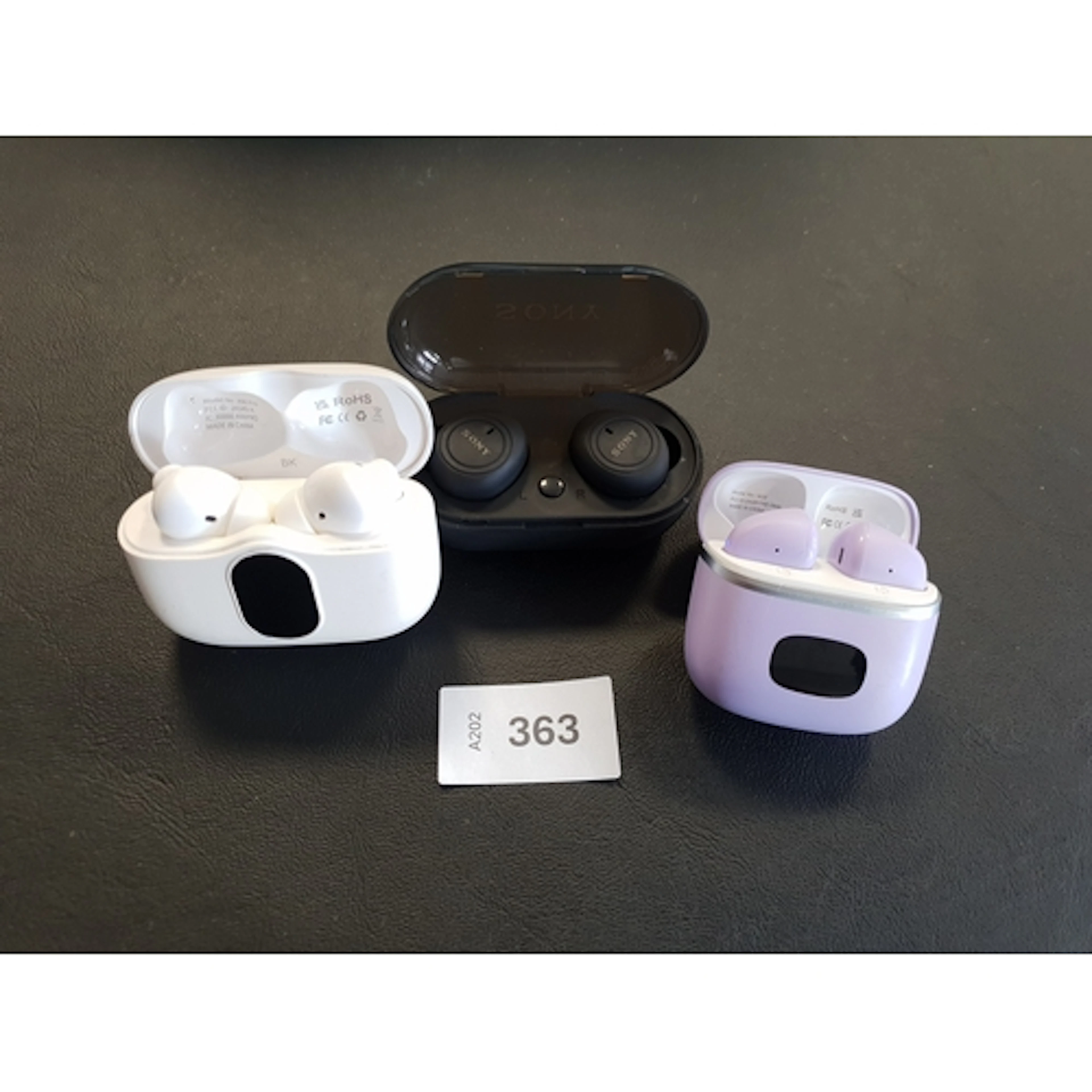 THREE PAIRS OF EARBUDS INC SONY/ W23/ A90 PRO