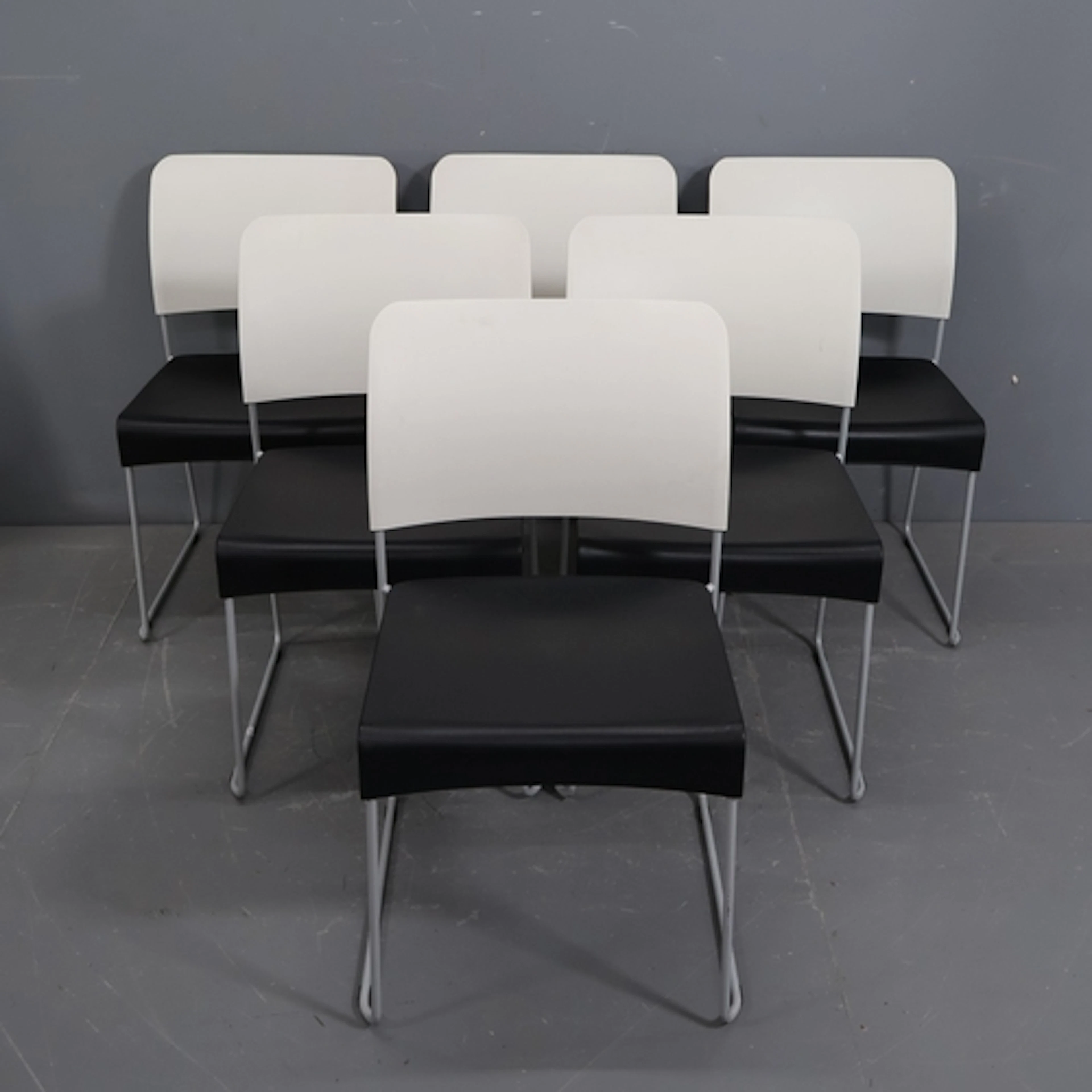 Jasper Morrison, a set of 6 Vitra Sim stackable chairs with ...