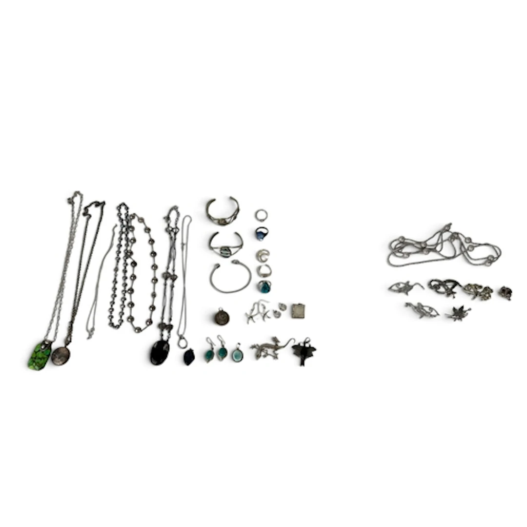 A COLLECTION OF STERLING SILVER JEWELLERY To include stone b...