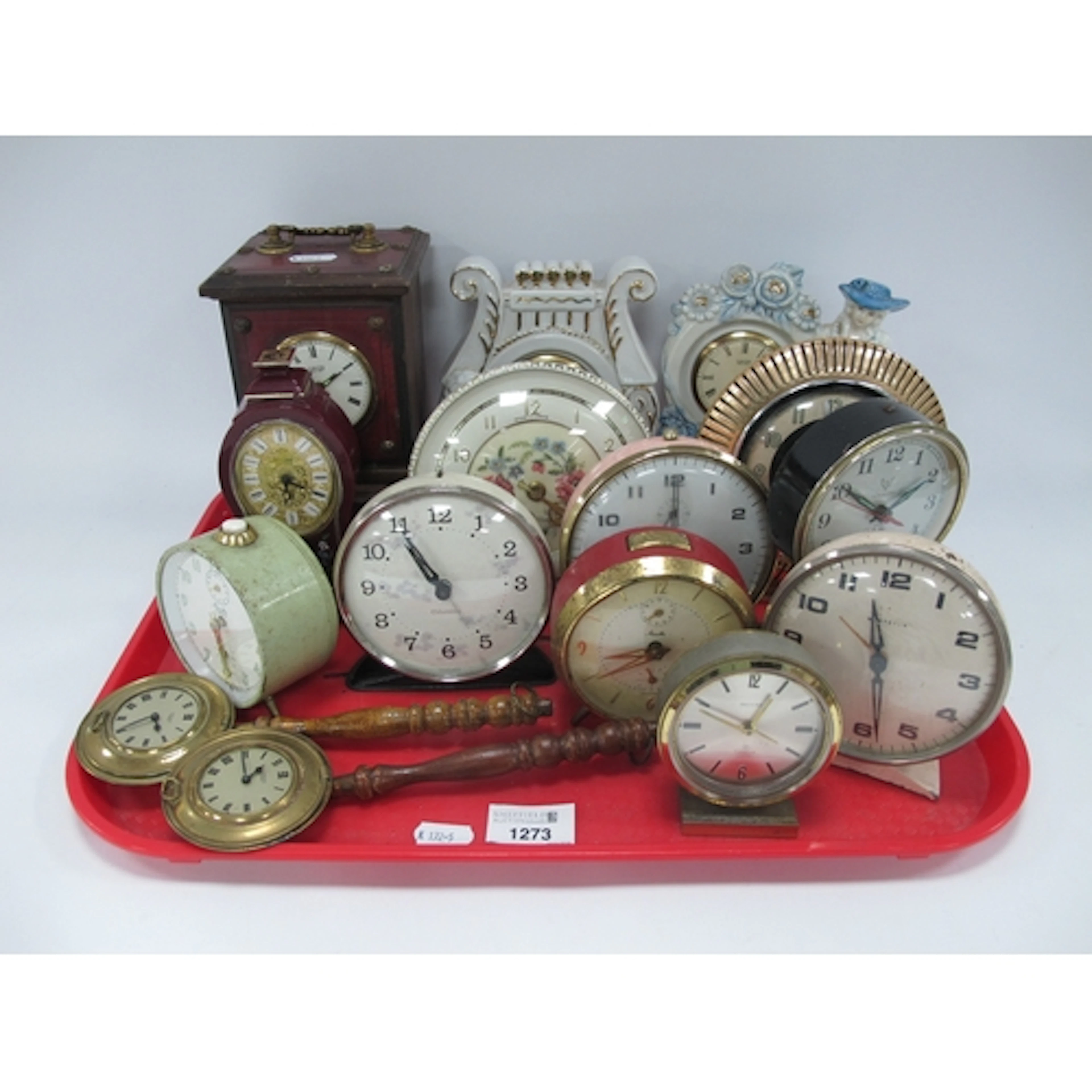 Table clock collection, including assorted vintage pieces wi...