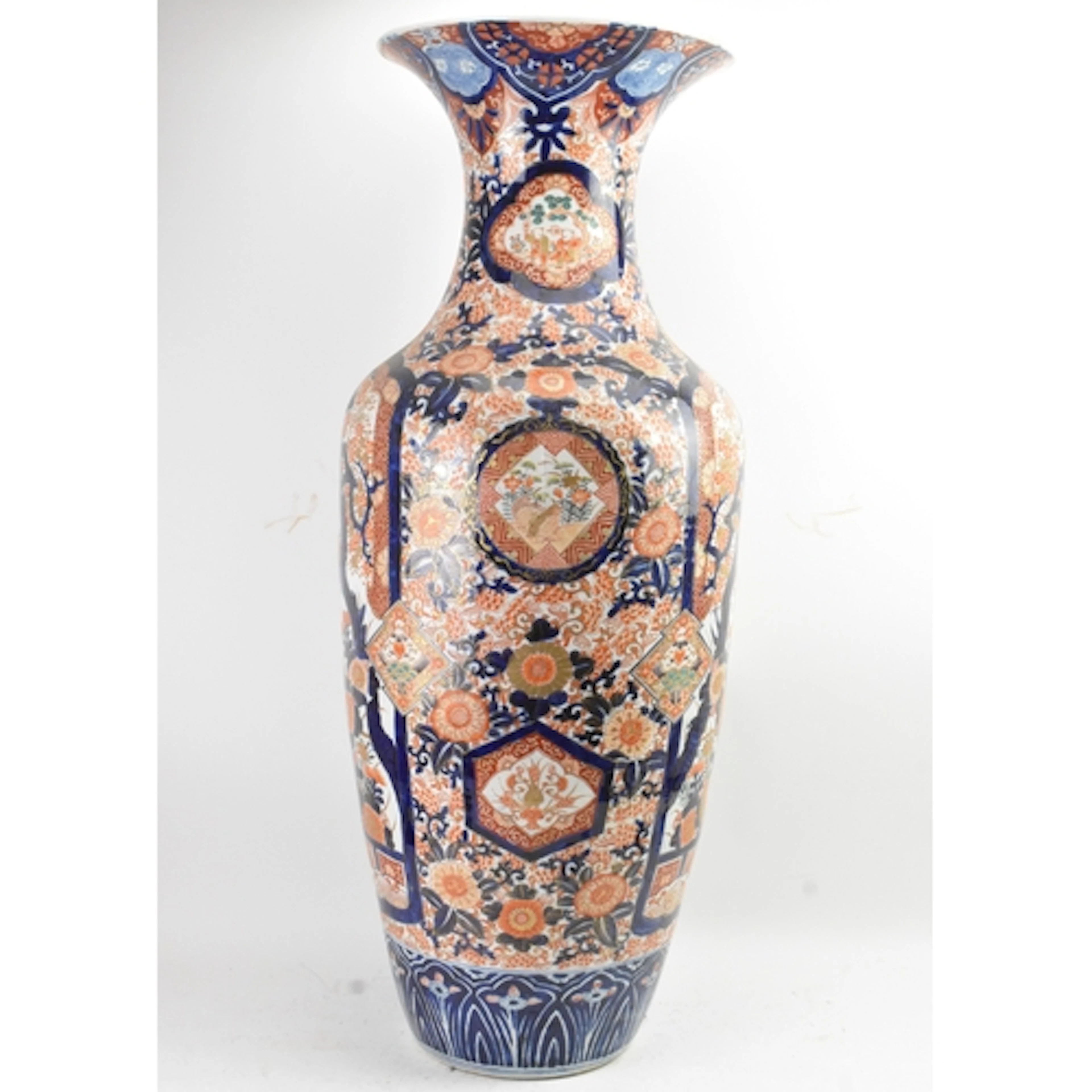 A large floor standing Japanese Imari porcelain vase, Meiji ...