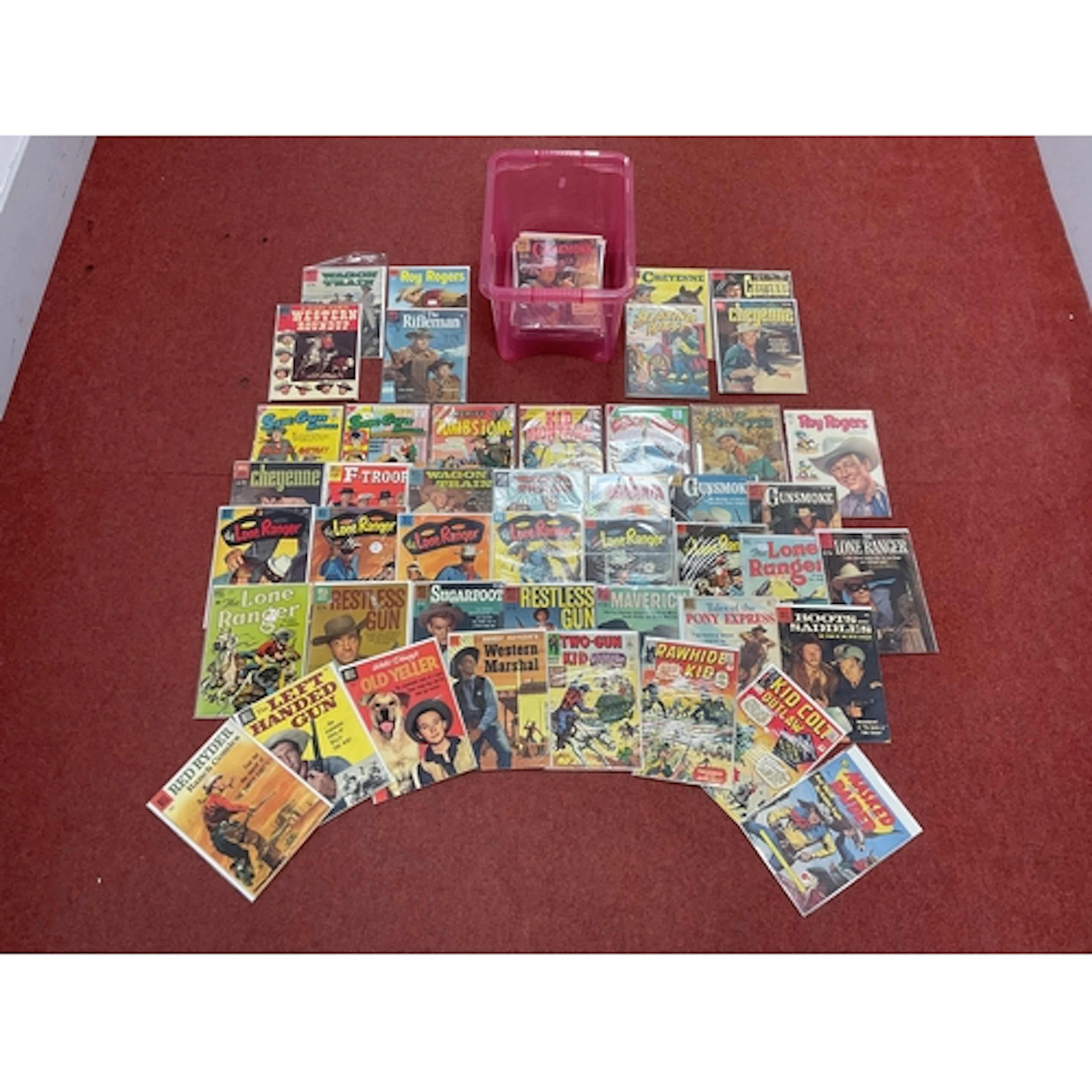 Approximately Sixty Golden and Silver Age comics all with a ...