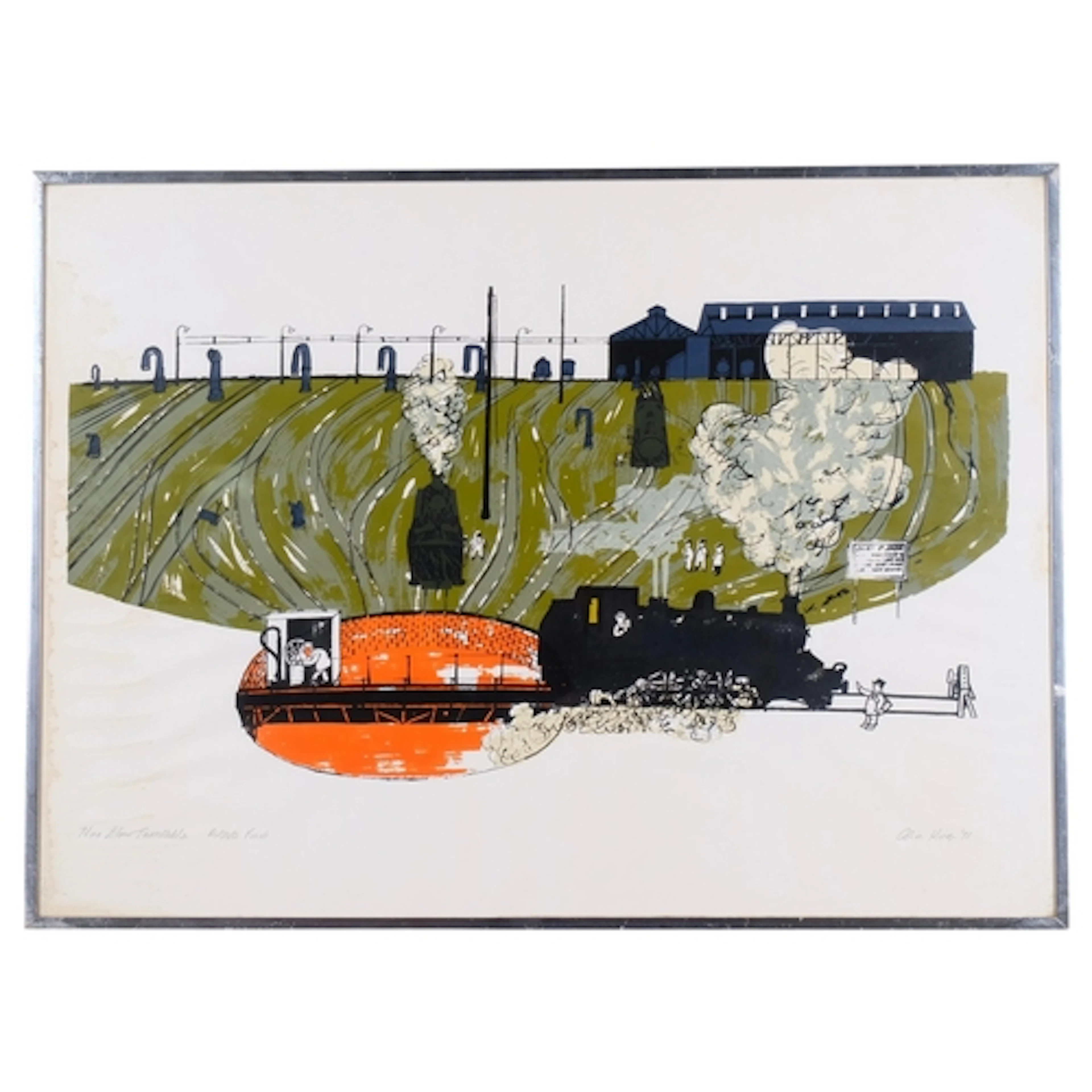 Colin King, Nine Elms Turntable, 1971, artist's proof screen...