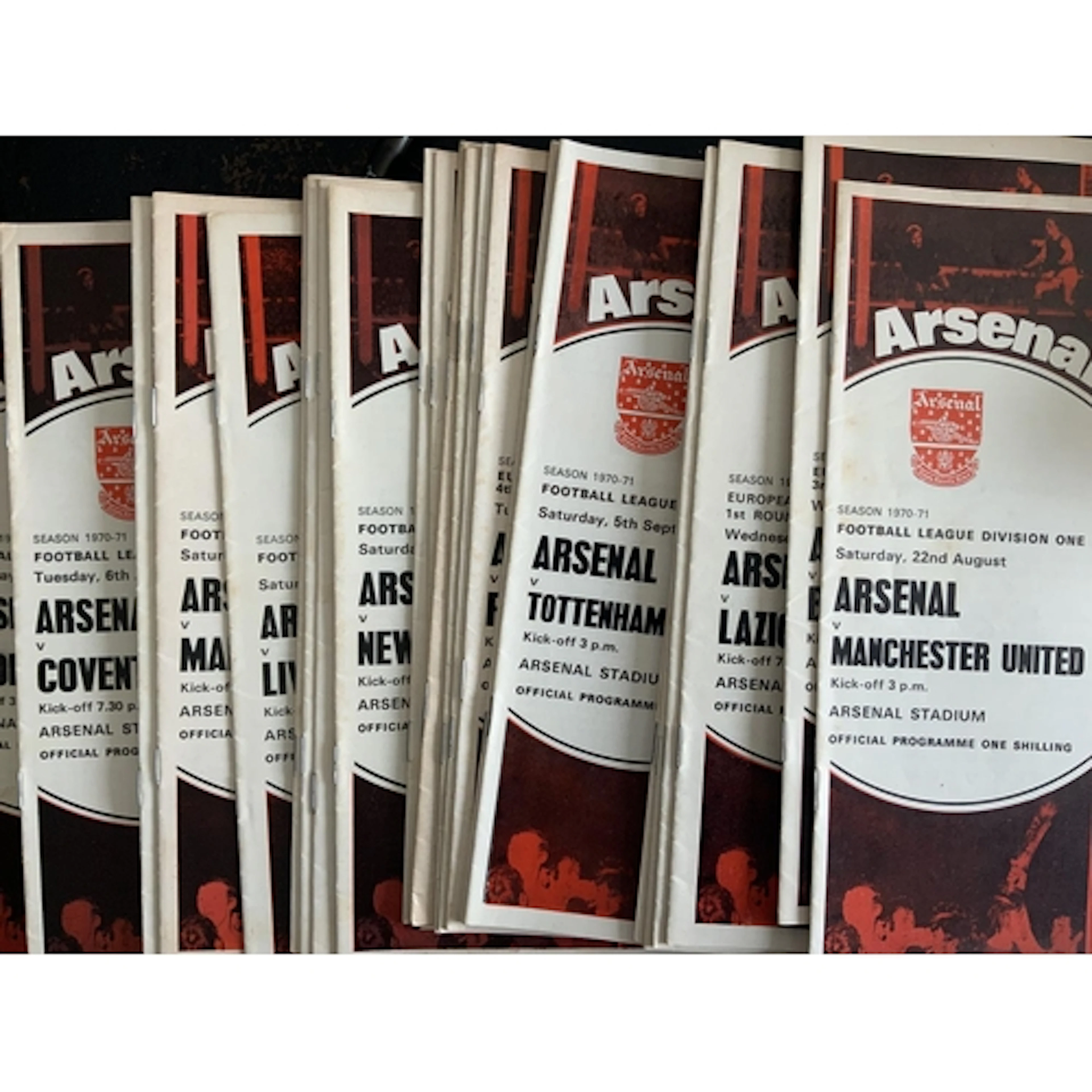 Arsenal 70/71 Home + Away Football Programmes + Memorabilia:...