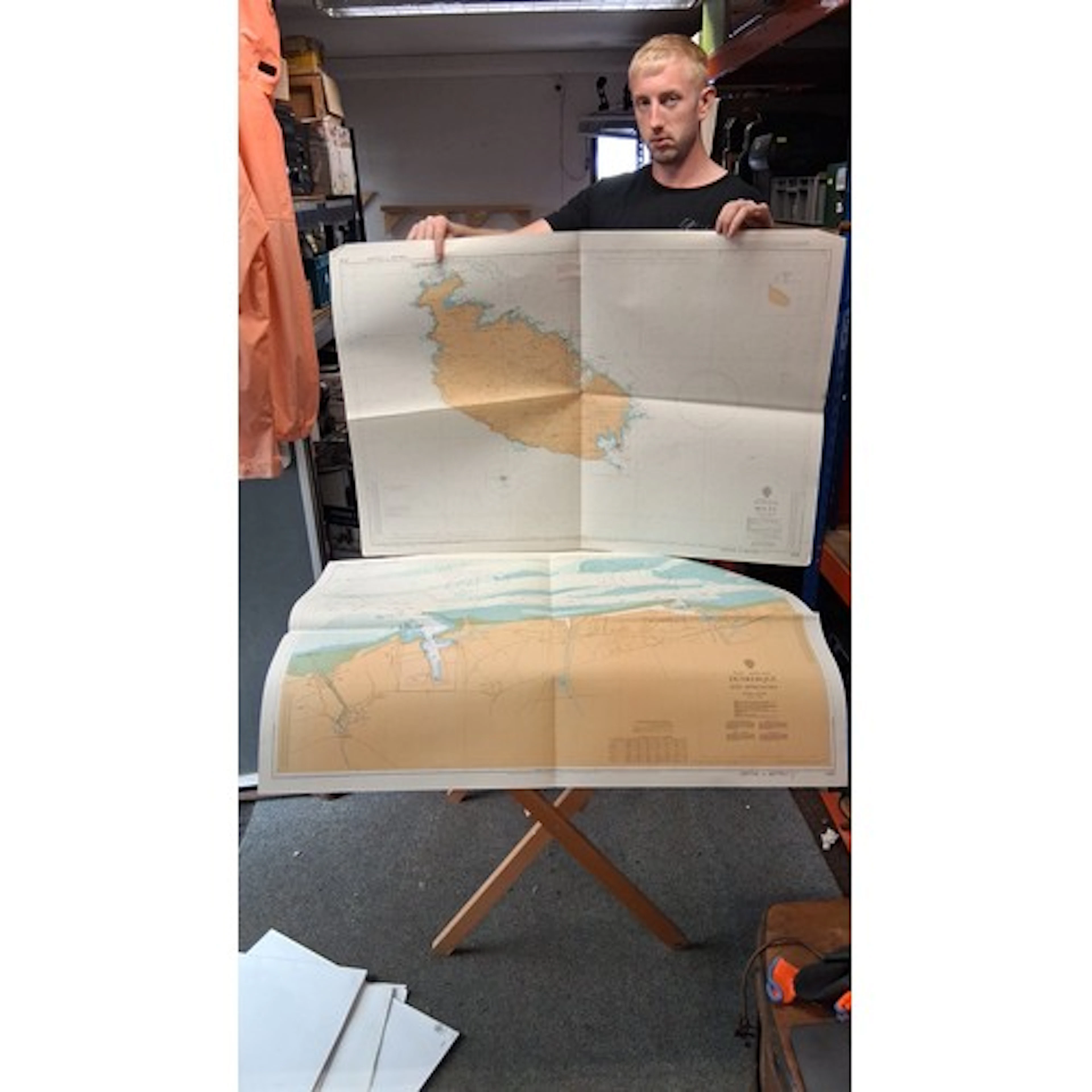 A quantity of Admiralty nautical charts, printed in colour o...