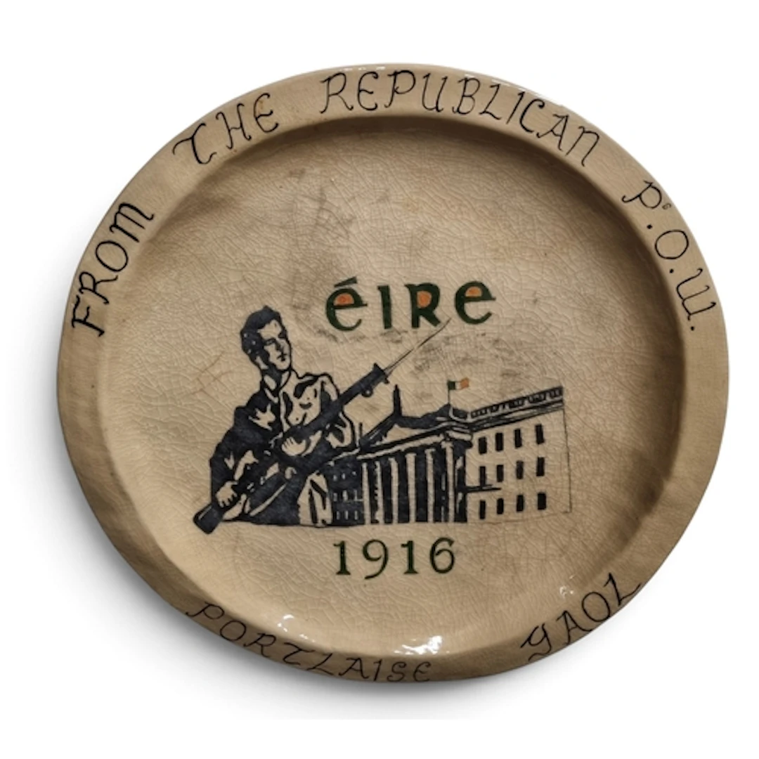 A handmade Pottery Plate from the Republican POW's in Portla...