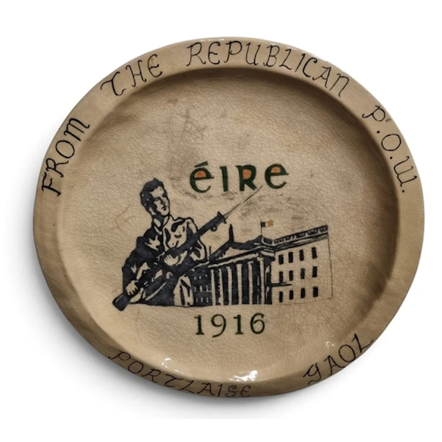 A handmade Pottery Plate from the Republican POW's in Portla...