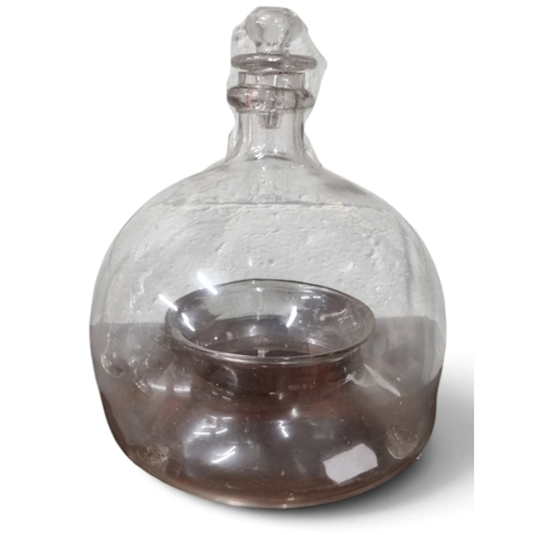 A good 19th Century hand blown glass fly Trap. H 22 cm appro...