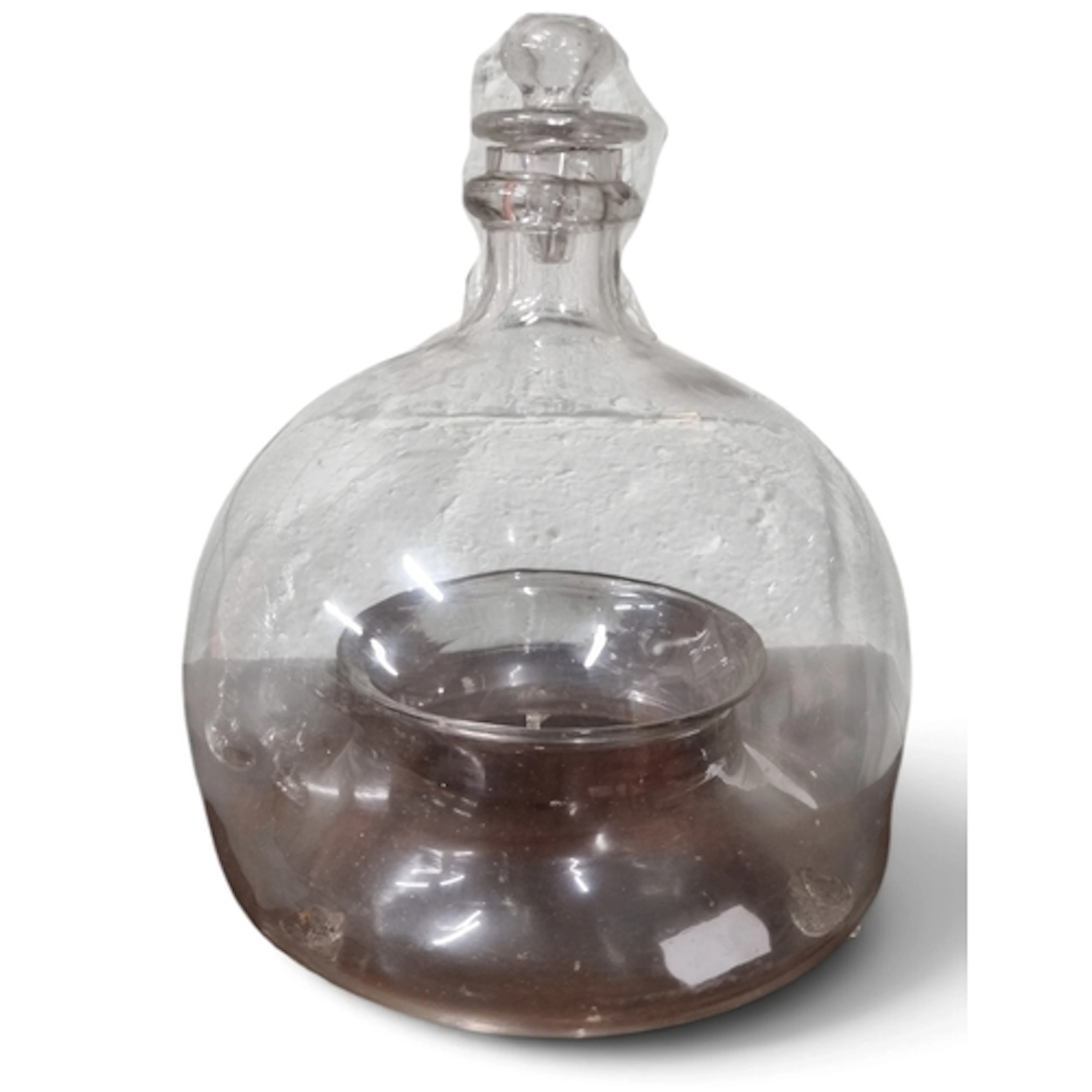 A good 19th Century hand blown glass fly Trap. H 22 cm appro...