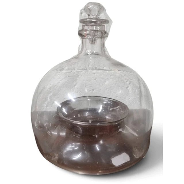 A good 19th Century hand blown glass fly Trap. H 22 cm appro...