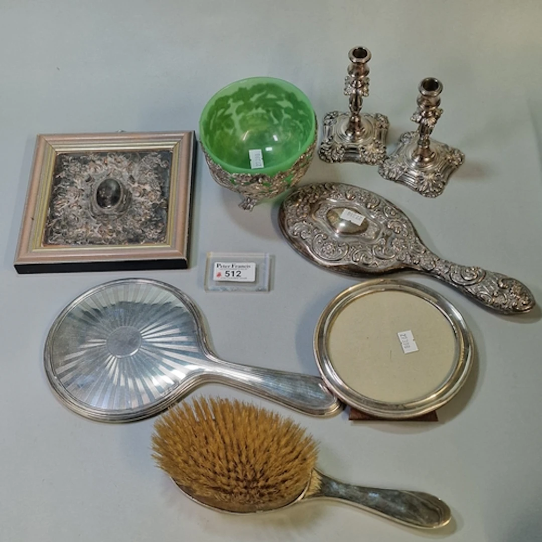 Collection of silver and silver plated items to include: pai...