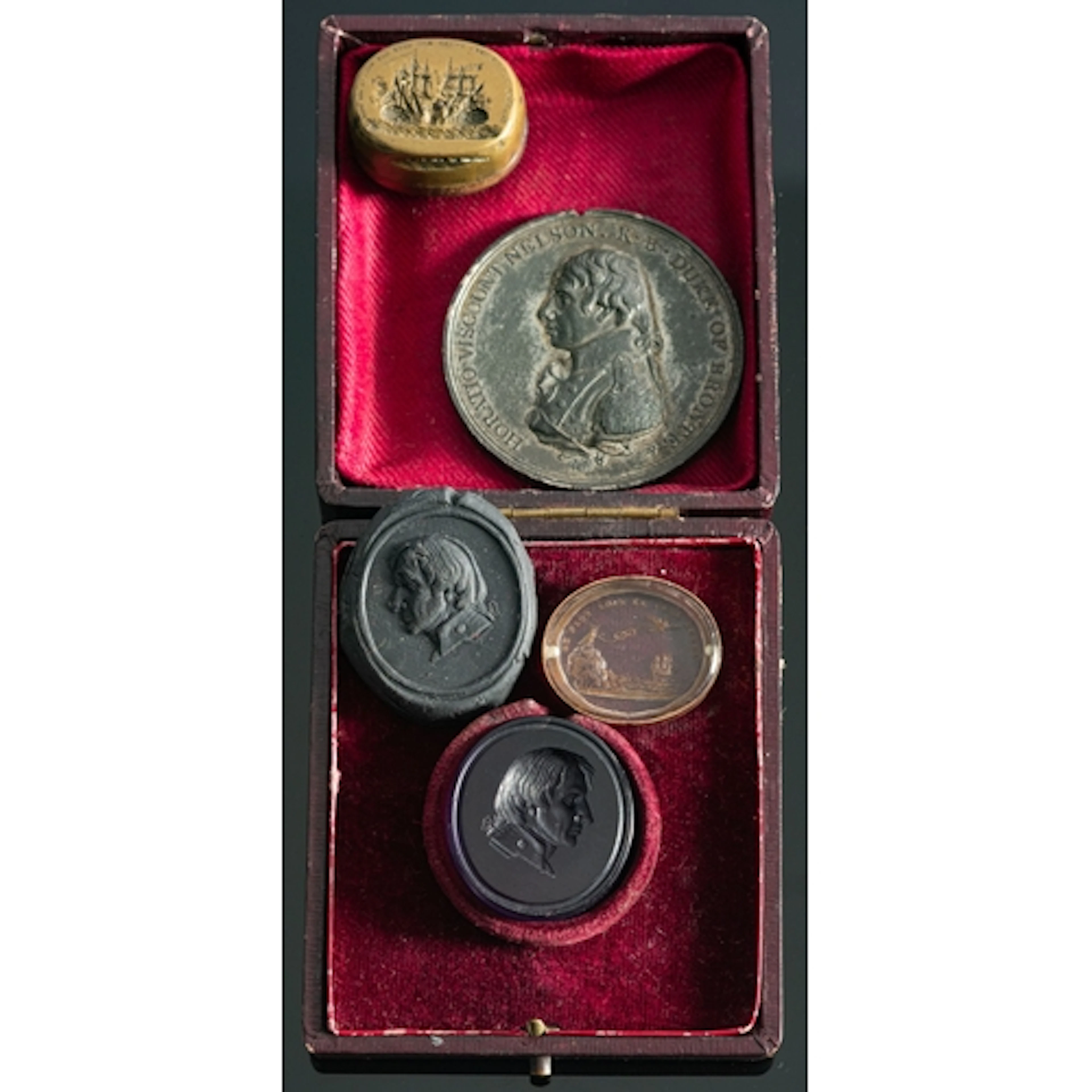 Admiral Lord Nelson .A 19th century purple oval glass intagl...