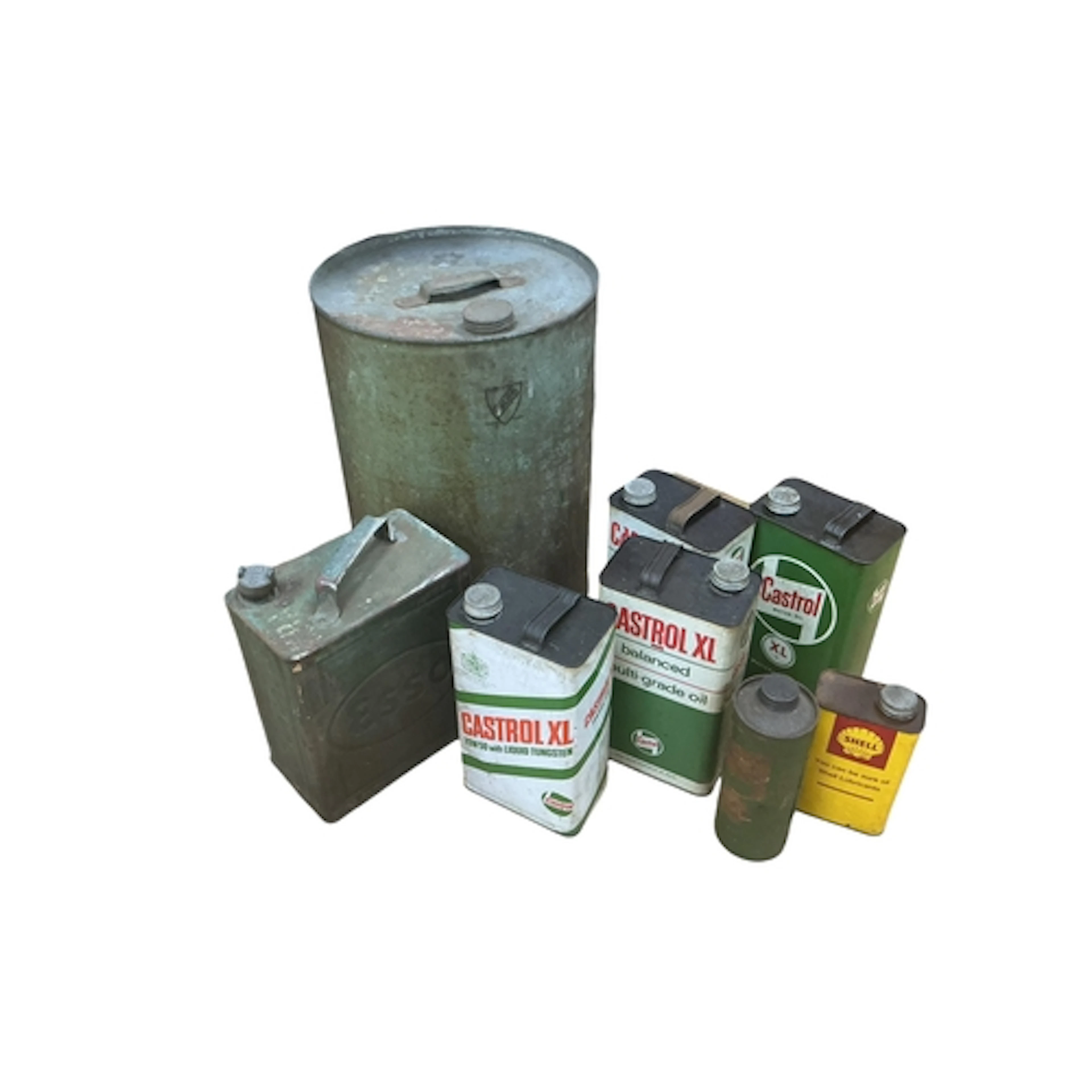 Eight early to mid 20th century automobilia oil cans, includ...