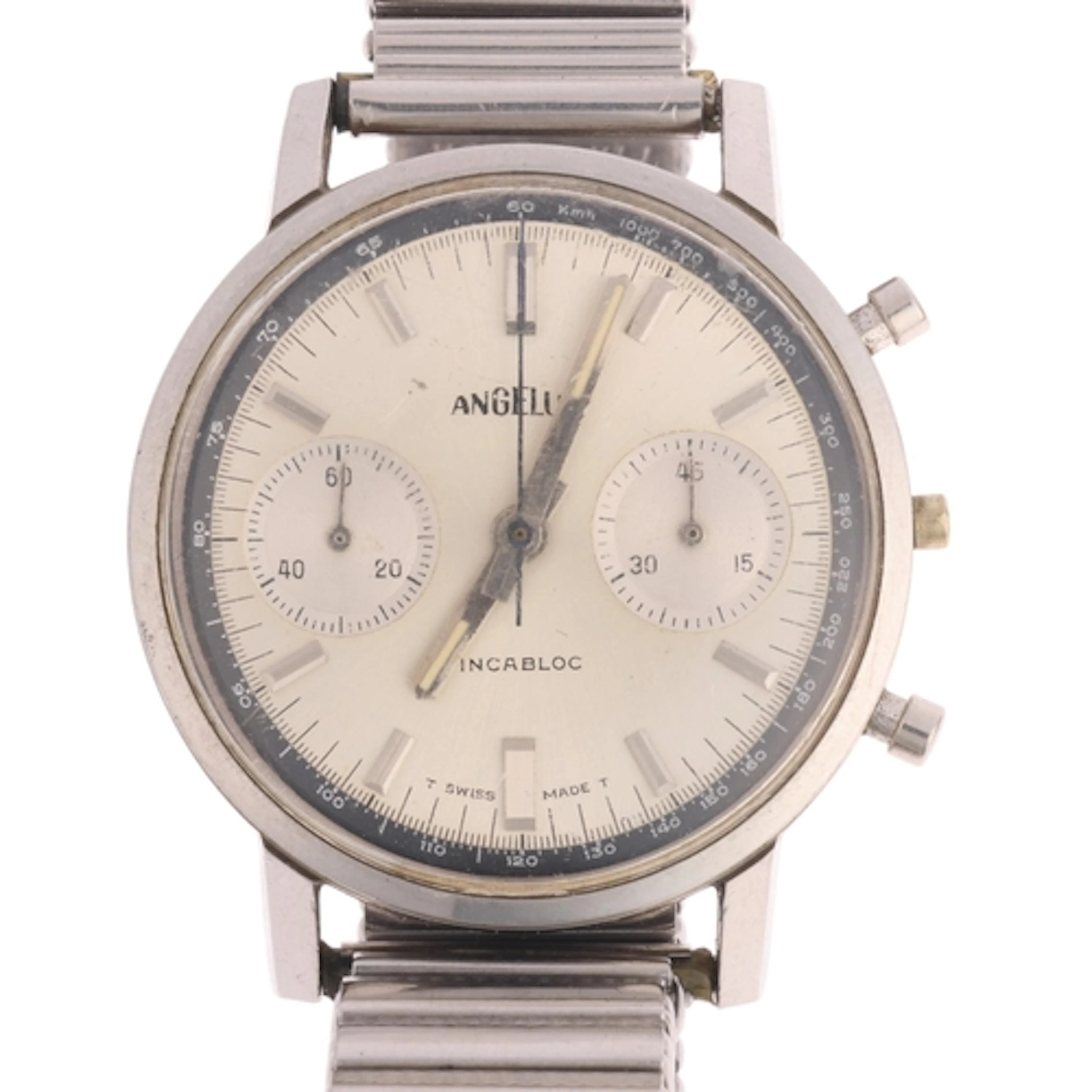 ANGELUS - a Vintage stainless steel mechanical chronograph w...
