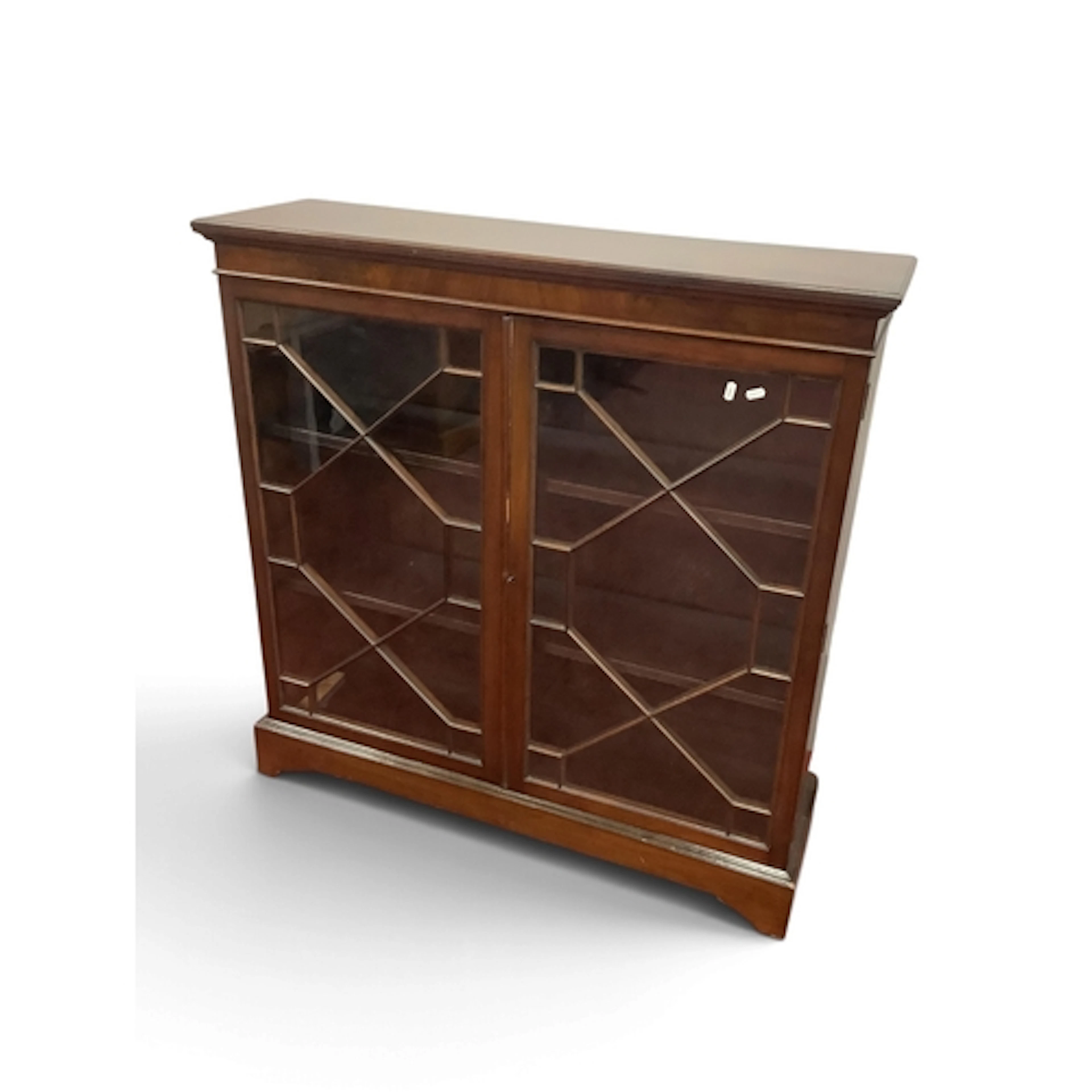 Mahogany Bookcase with astragal glazed doors, 107cm wide.
