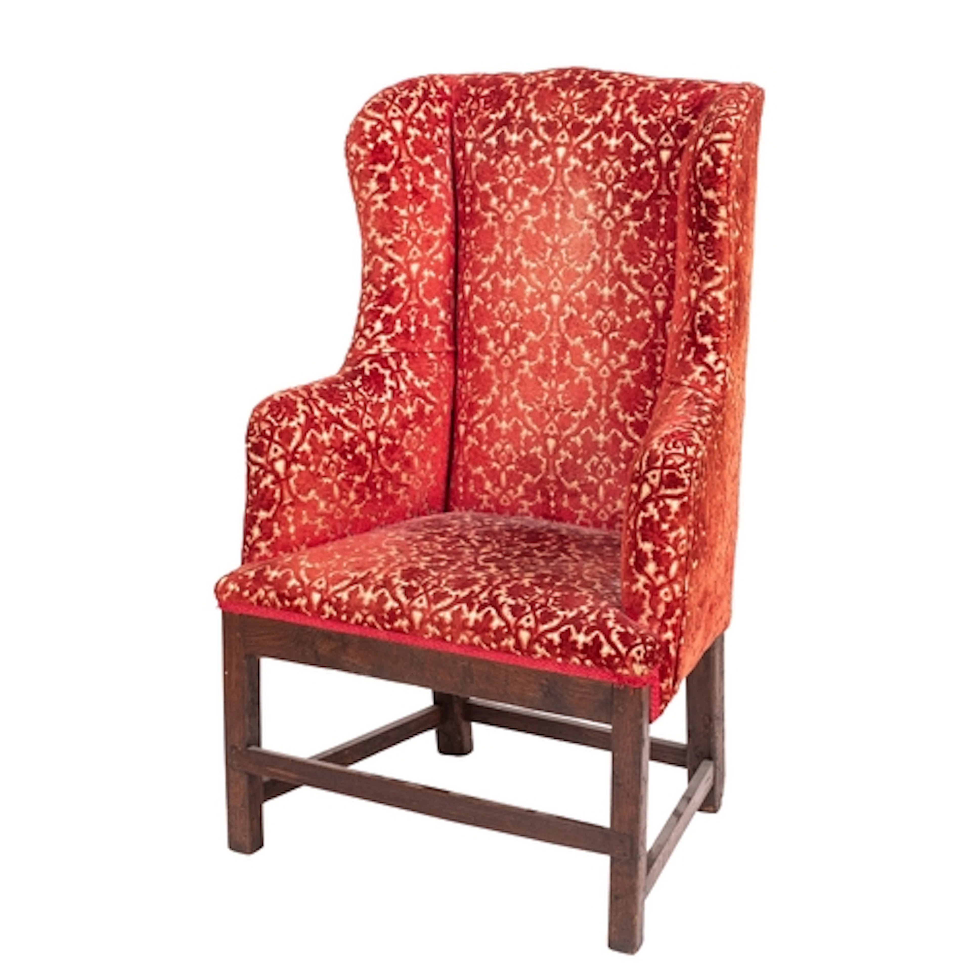 A George II wing armchair, elements mid 18th century and lat...