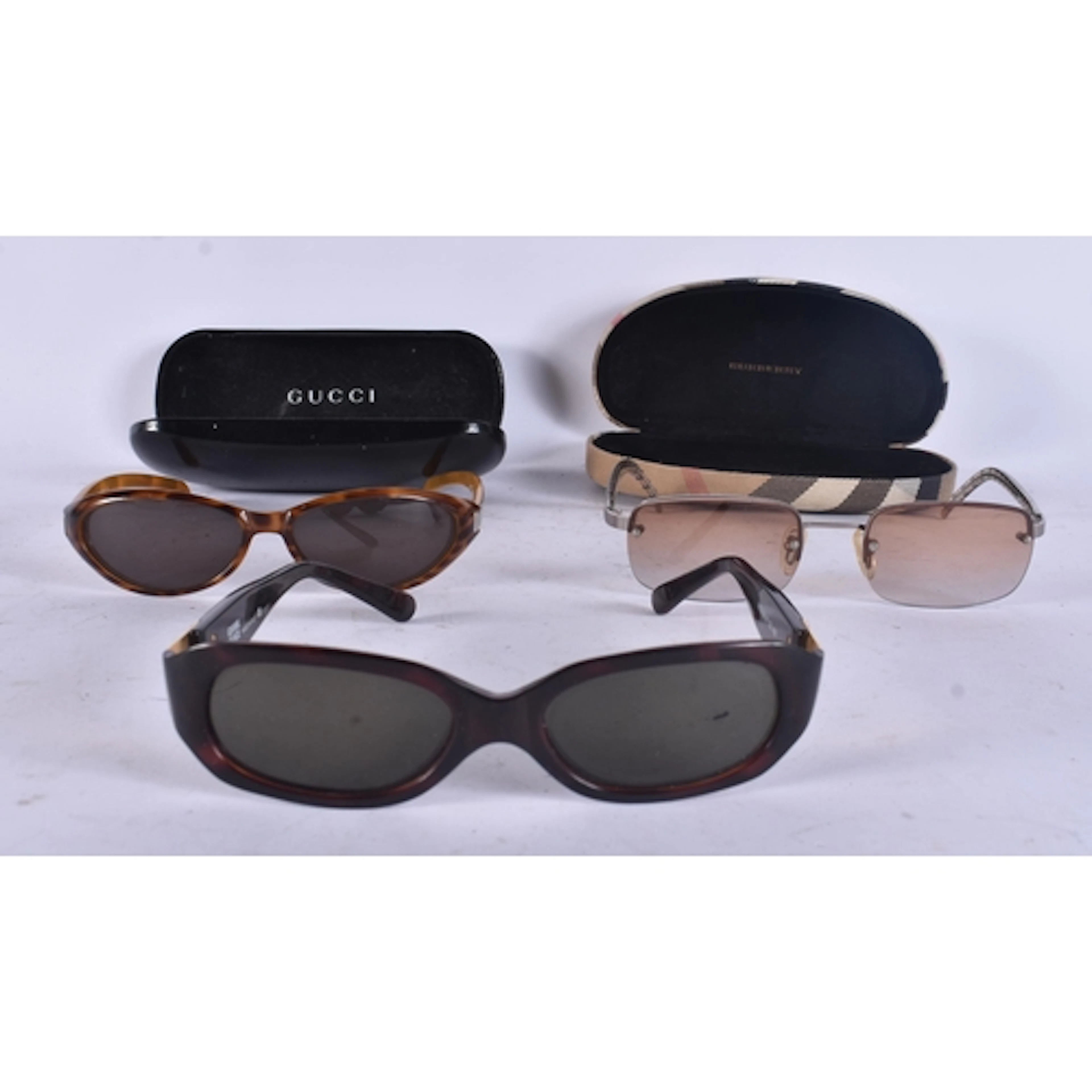 Versace, Gianni, and Gucci Branded Designer Sunglasses Cased...