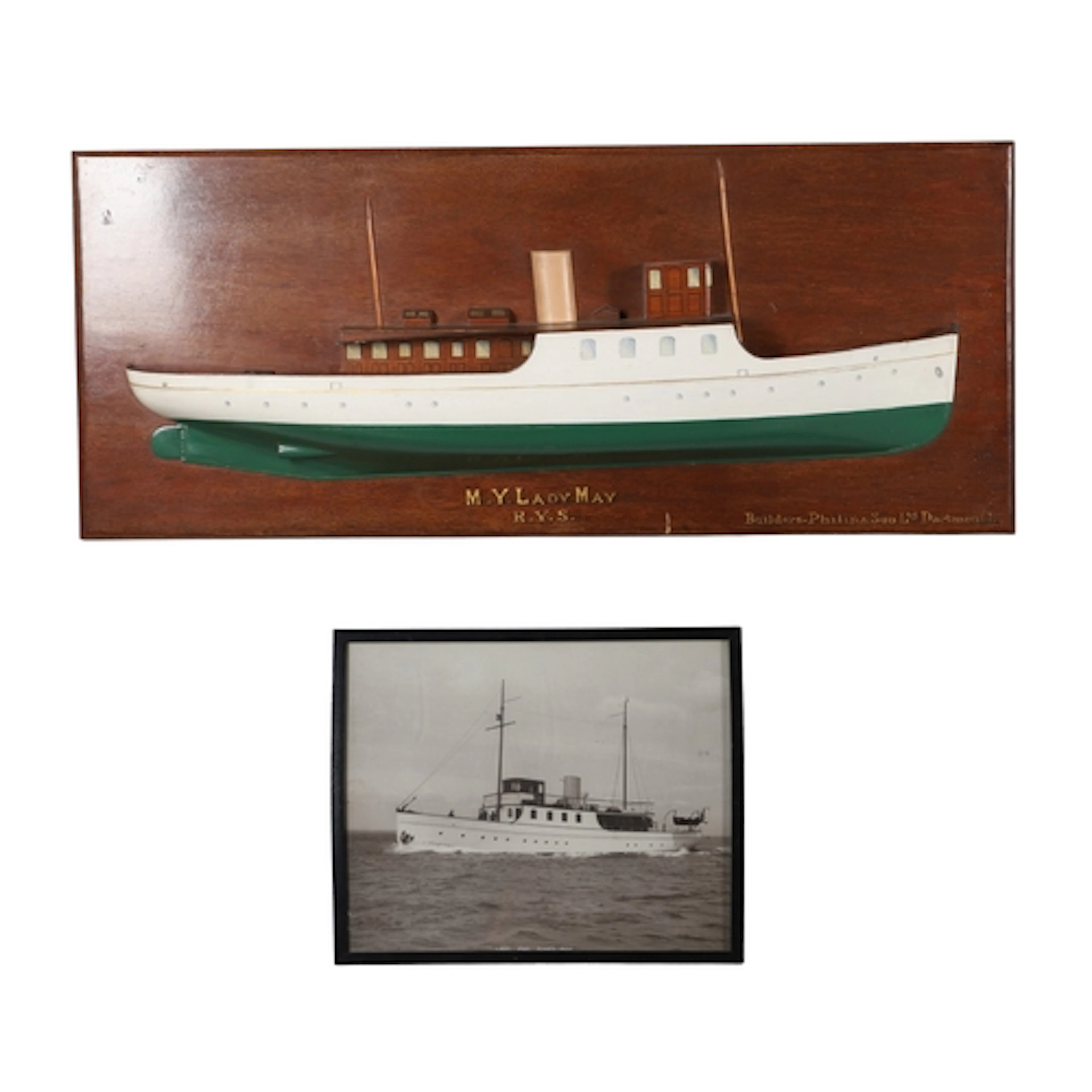 HALF BLOCK SHIP BUILDERS MODEL SHIP 'LADY MAY', CIRCA 1930. ...