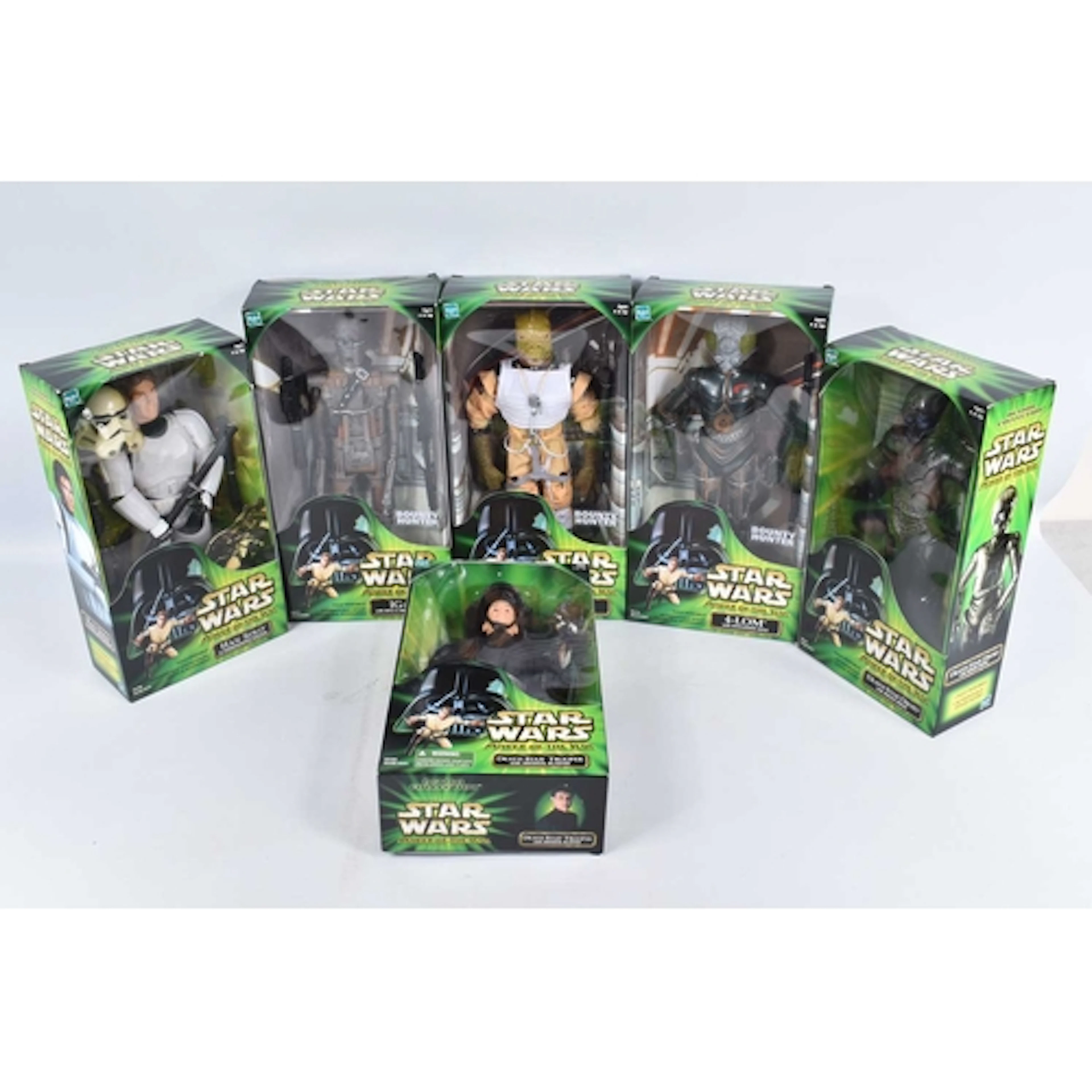 SIX BOXED HASBRO ACTION COLLECTION STAR WARS POWER OF THE JE...