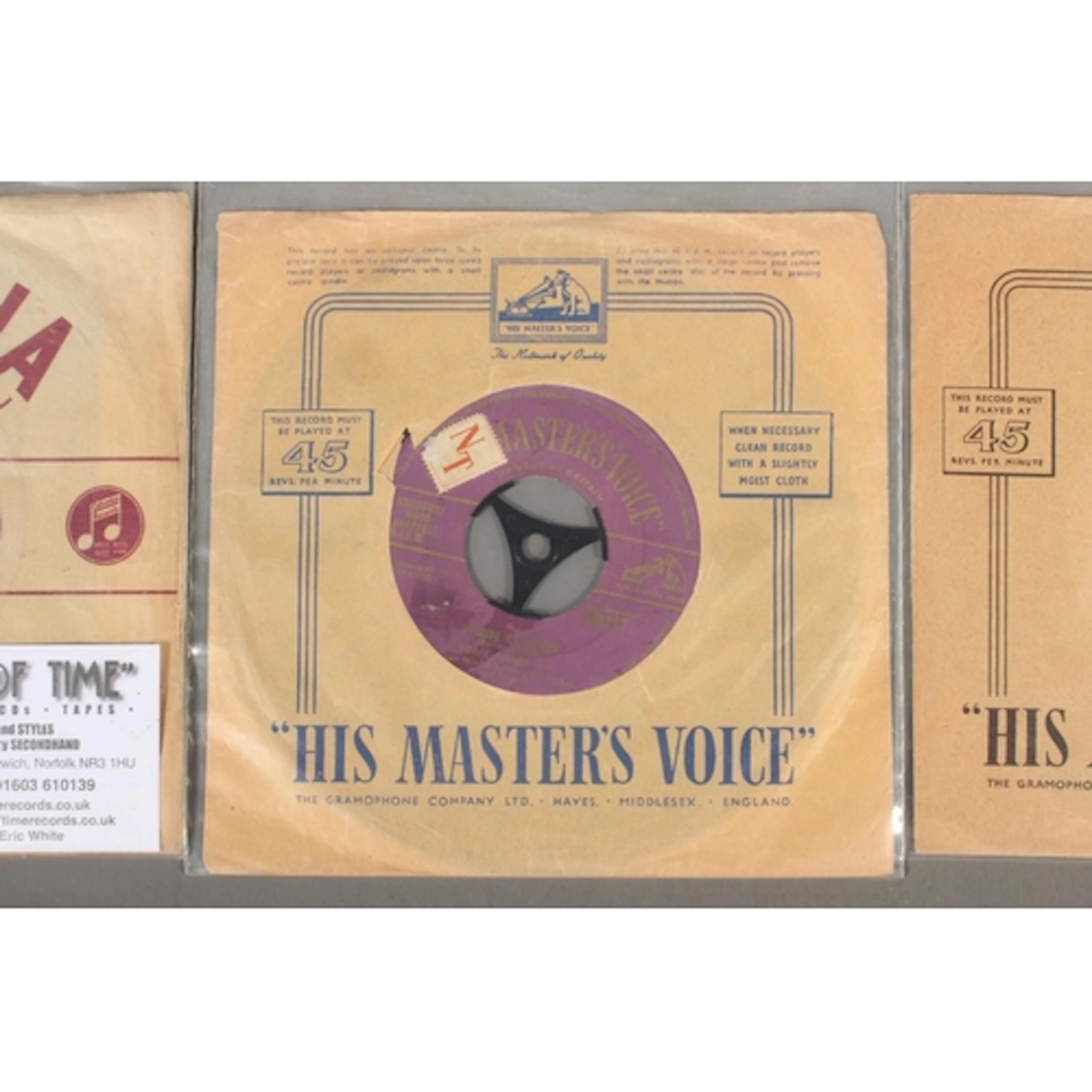 1950's Number 1 7'' singles to include Guy Mitchell She Wear...