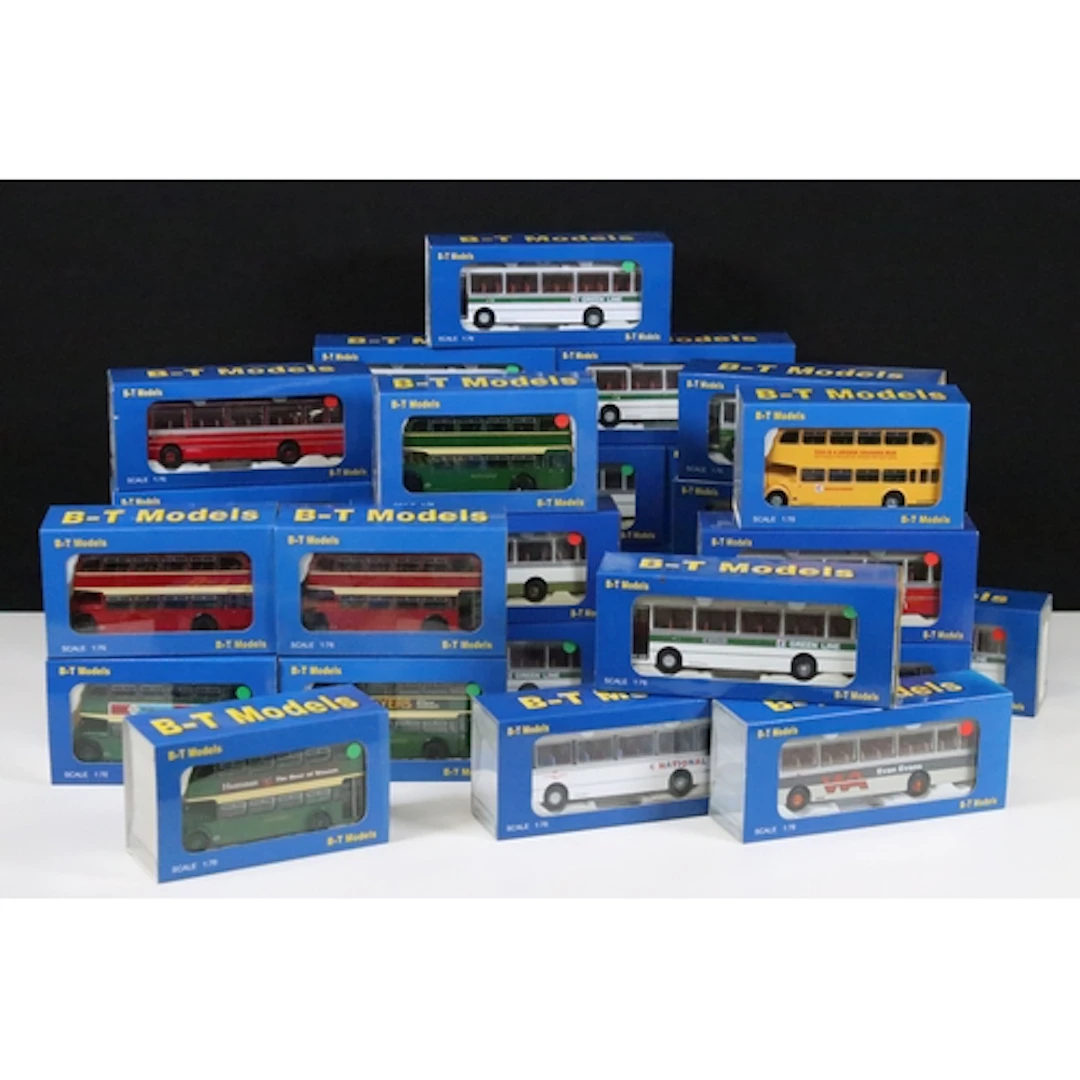 28 Boxed Base Toys diecast model buses including Bristol Lod...