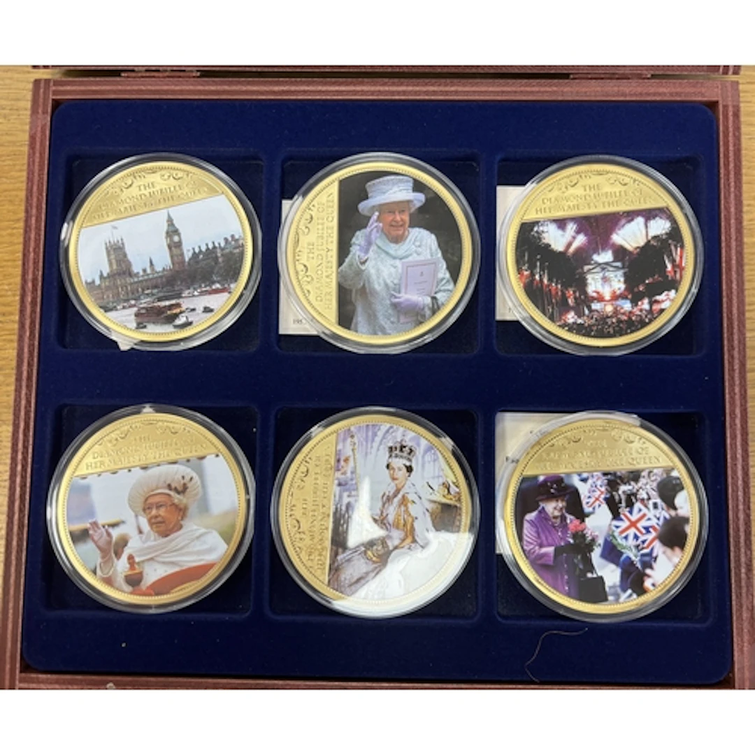 Collection of mostly commemorative medallic issues in cases,...