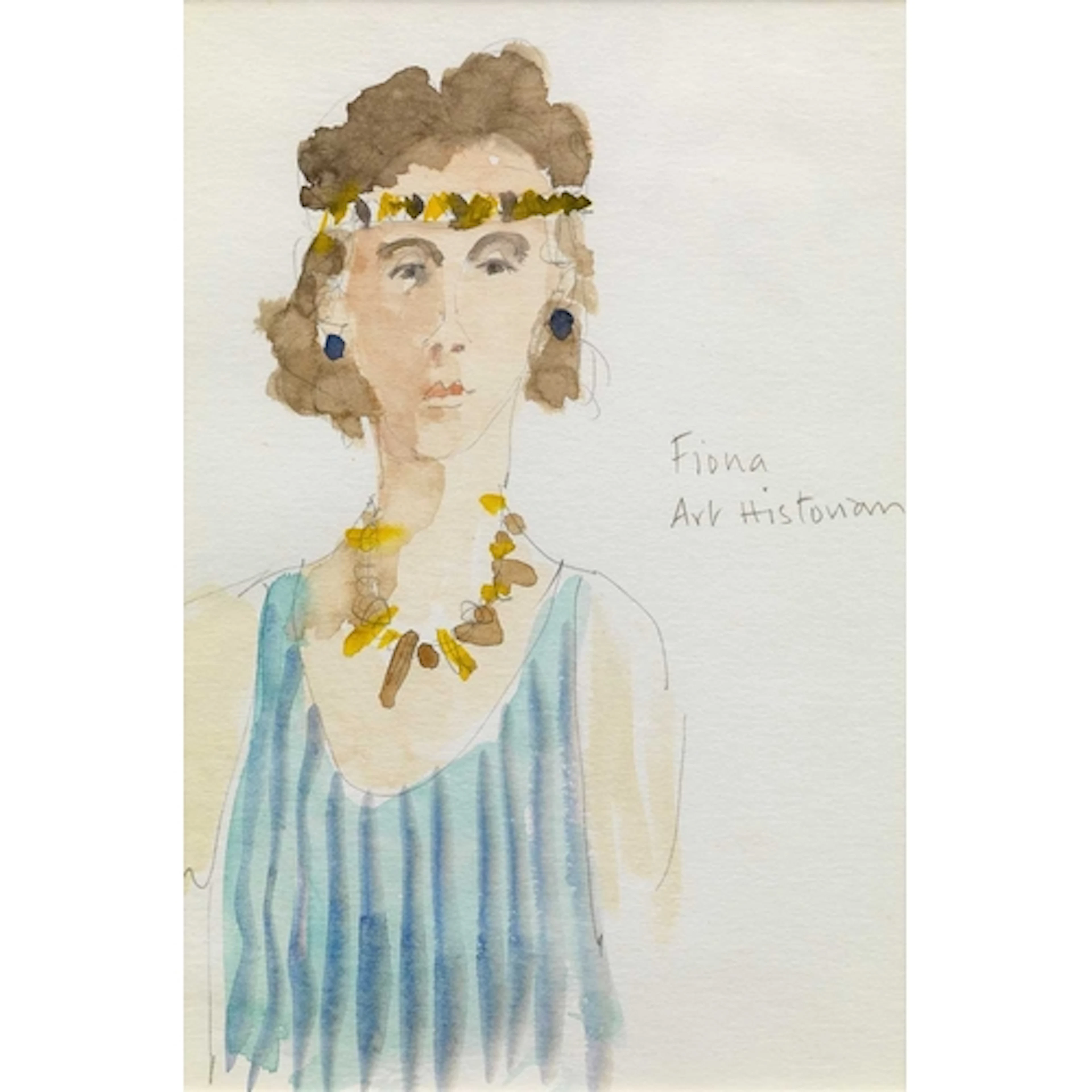 § John MILLER (1931-2002) Fiona Art Historian Watercolour, i...