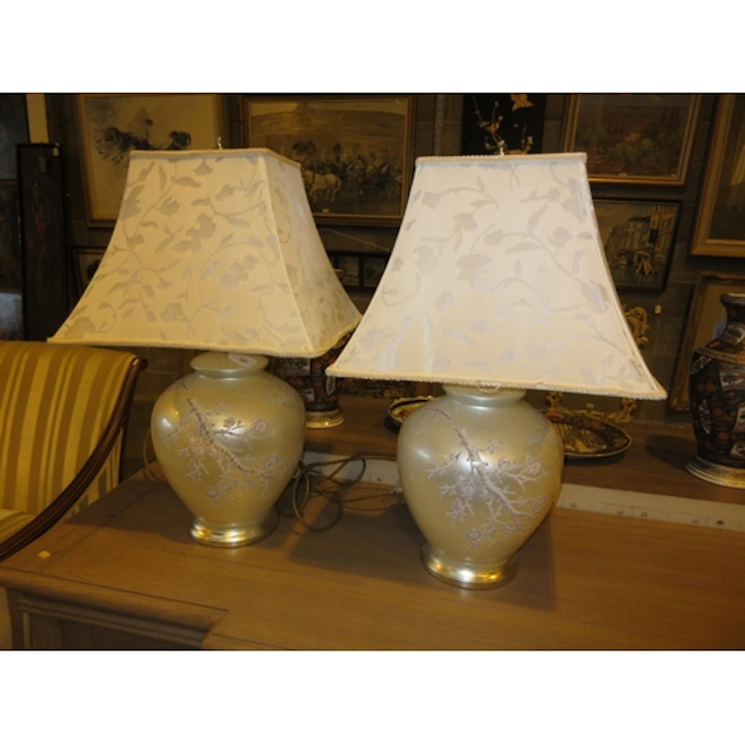 Pair of Decorative Table Lamps with Shades