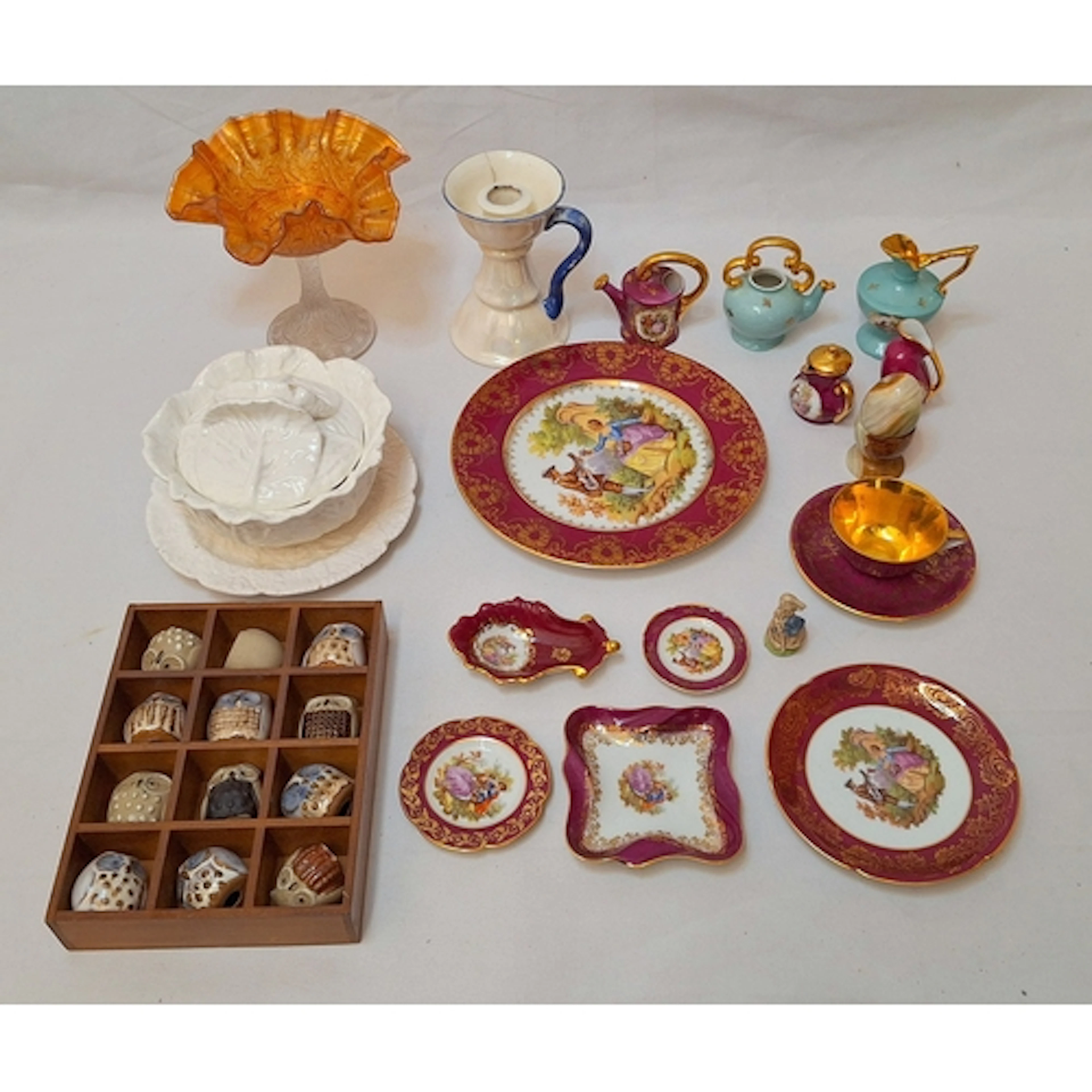 Limoges Miniatures incl. watering can, dishes, large plate, ...