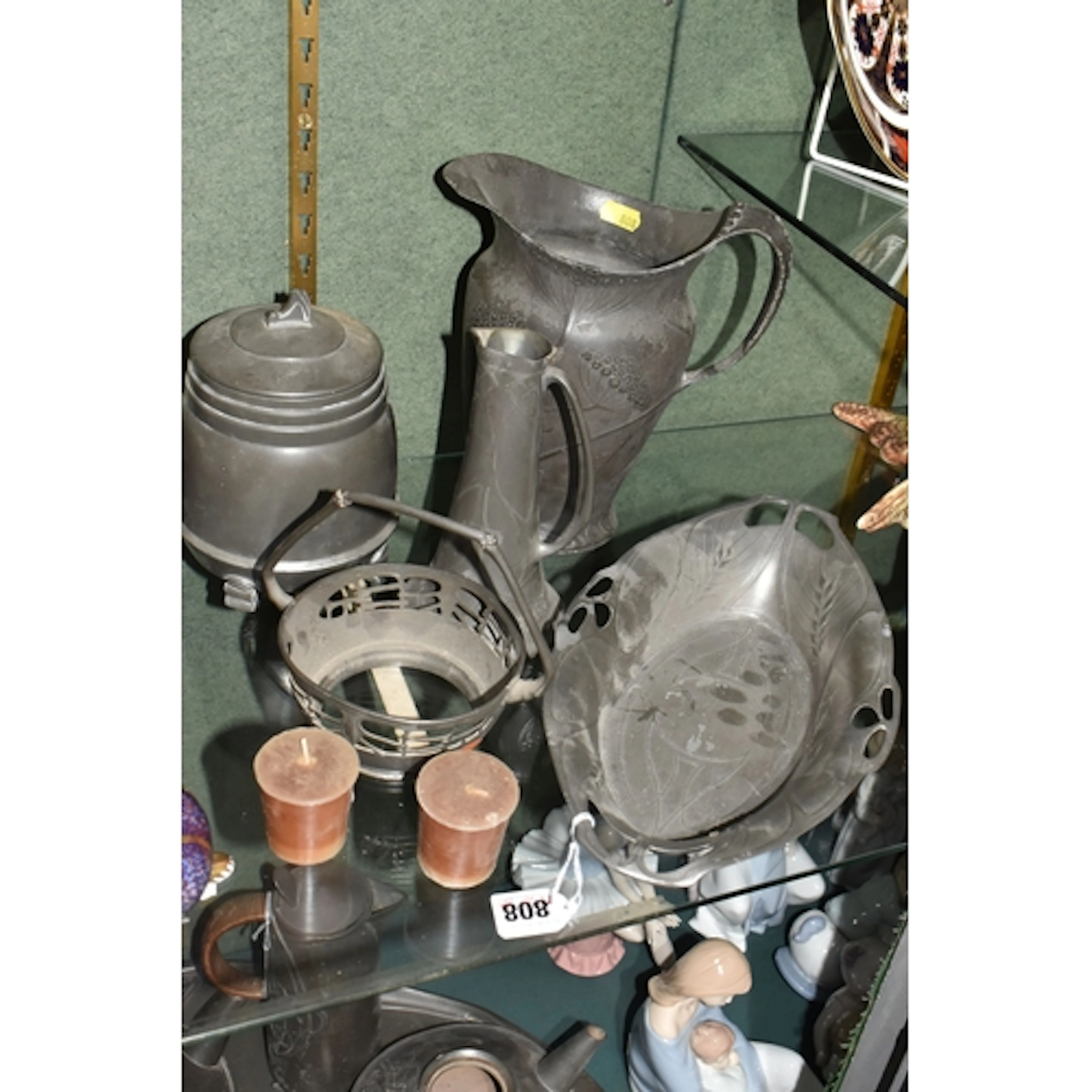 A GROUP OF PEWTER WARES, Art Nouveau/first half of the twent...