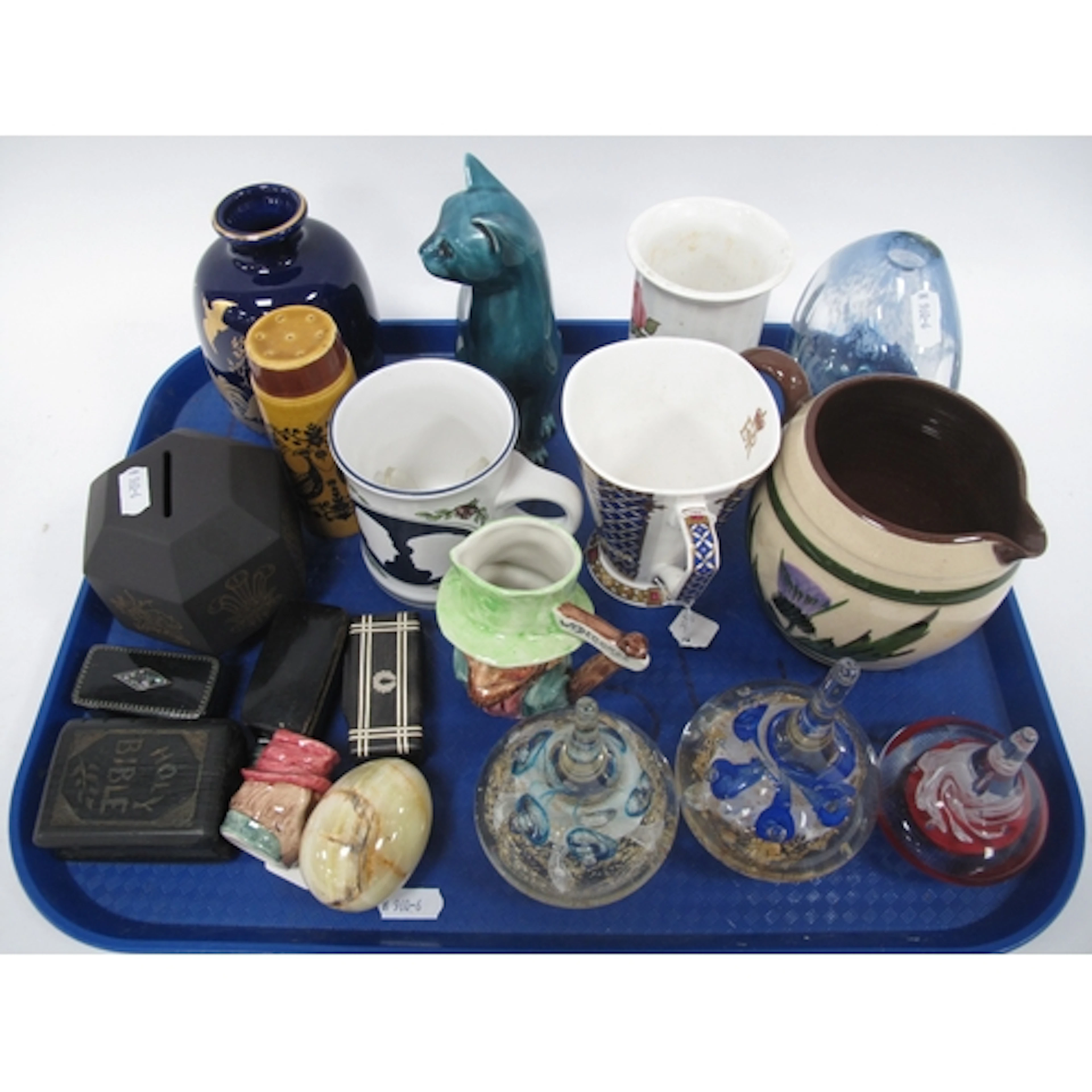 Collectables, comprising Poole Pottery turquoise seated cat ...
