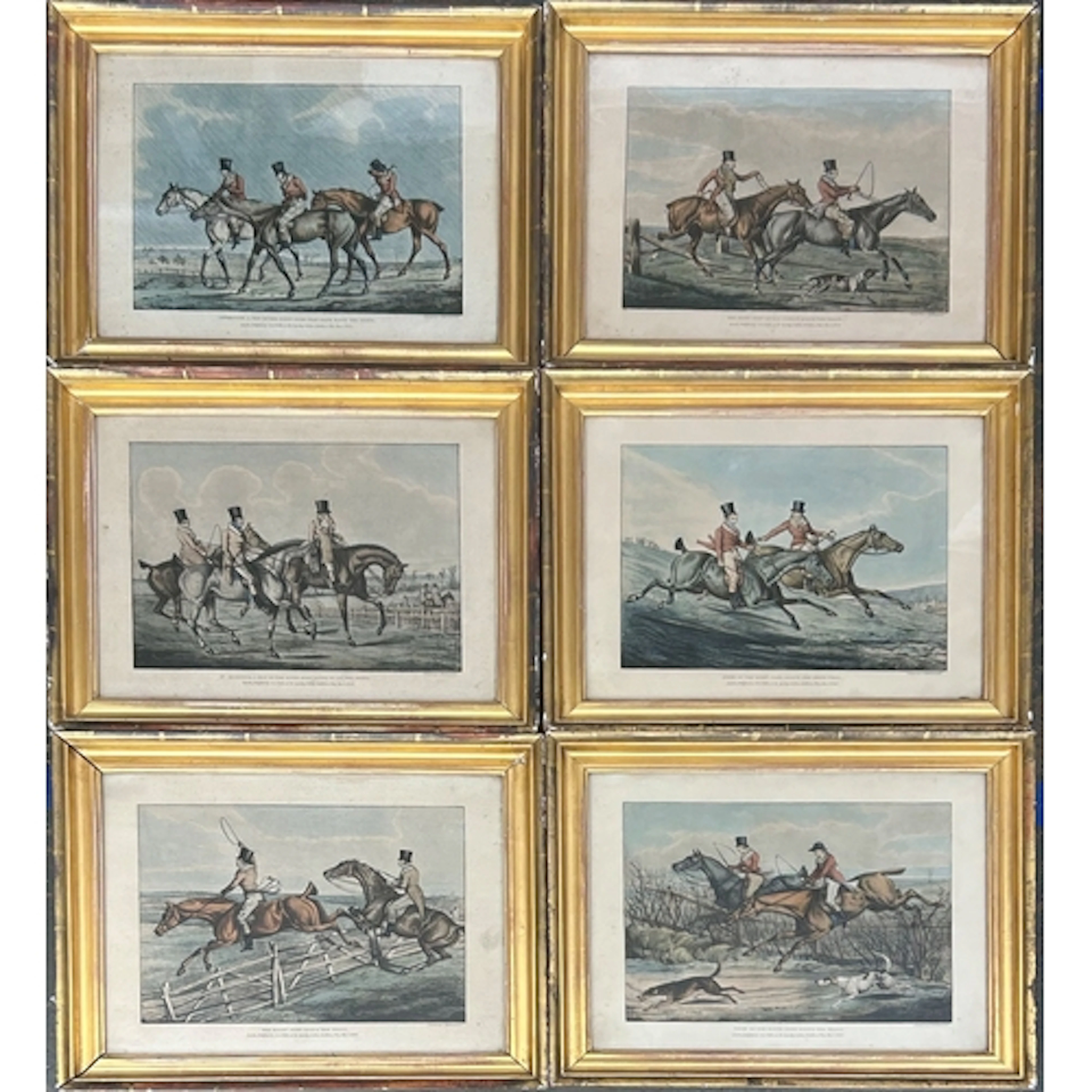 Henry Alken, A set of six early 19th century equestrian prin...