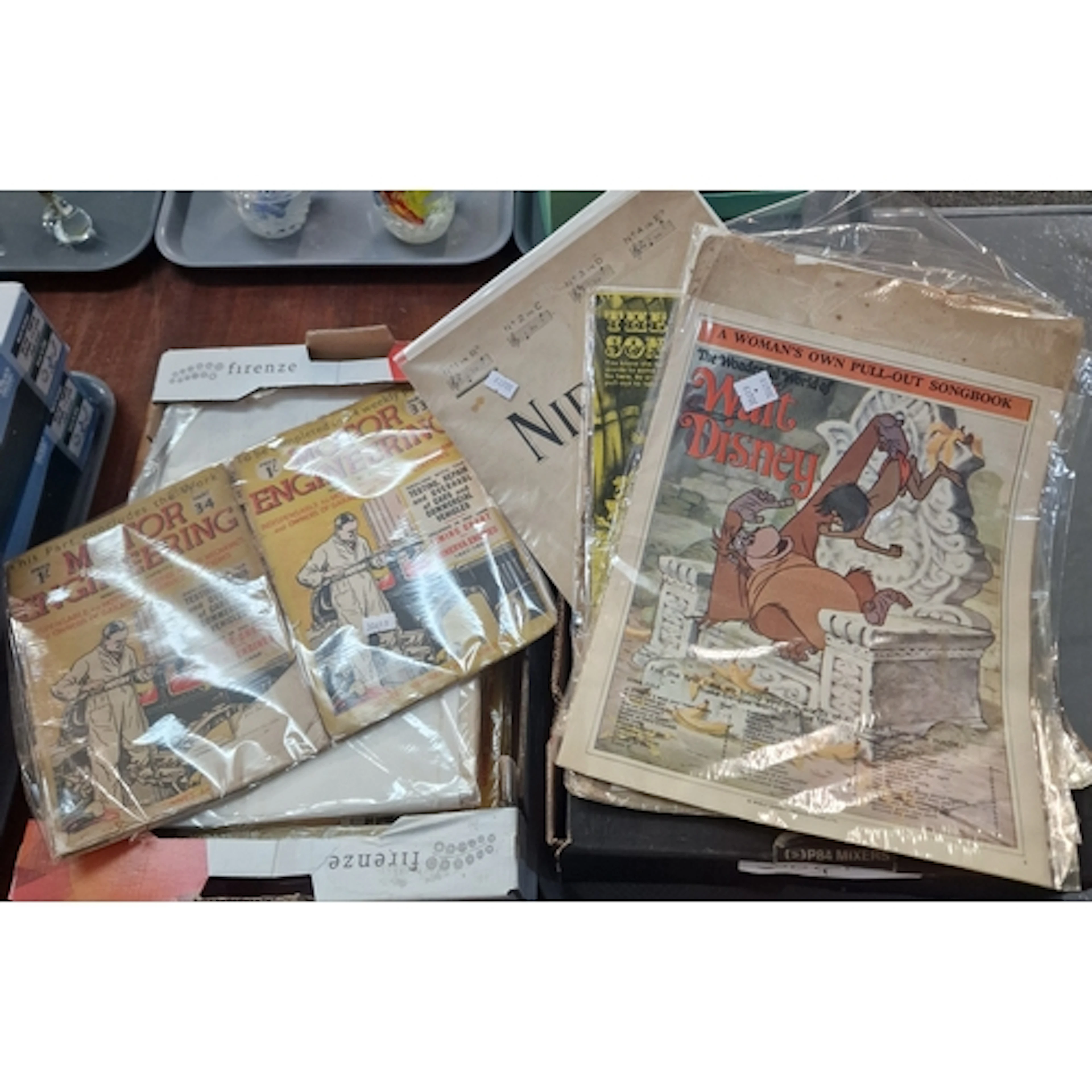 Two boxes of vintage magazines and similar, to include Motor...