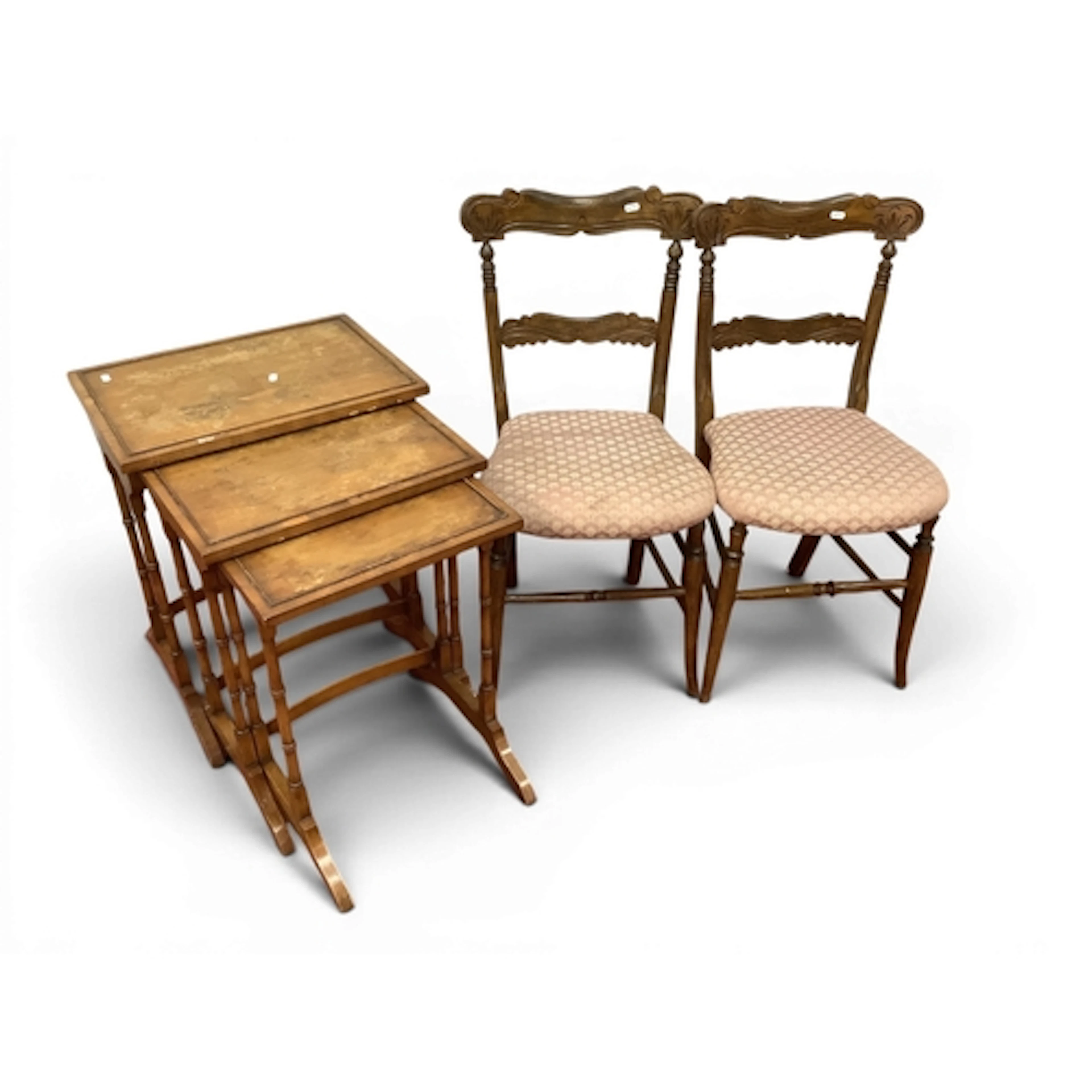 Nest of Coffee Tables, pair of early XX century bedroom chai...