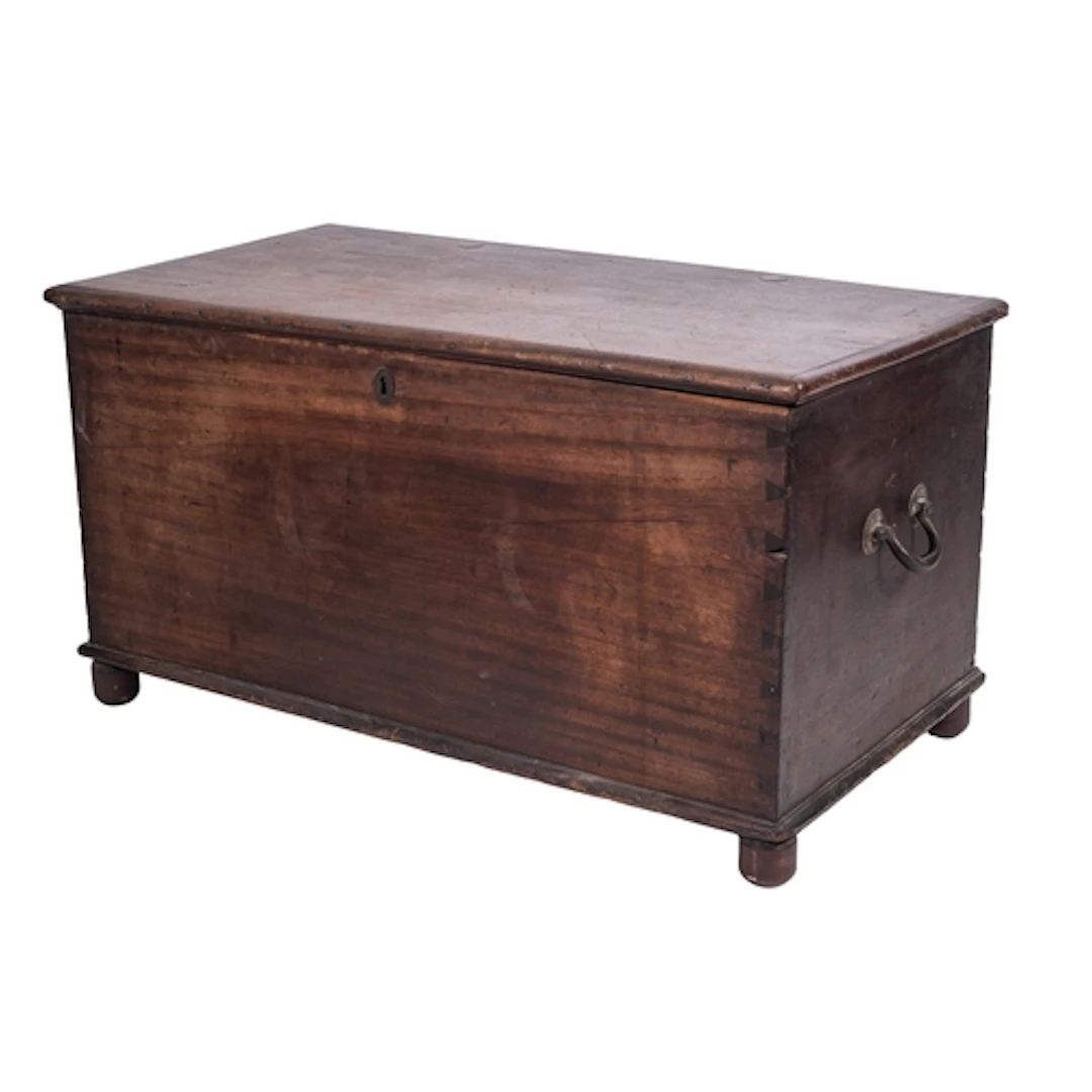 A stained hardwood coffer, probably Dutch colonial, early 19...