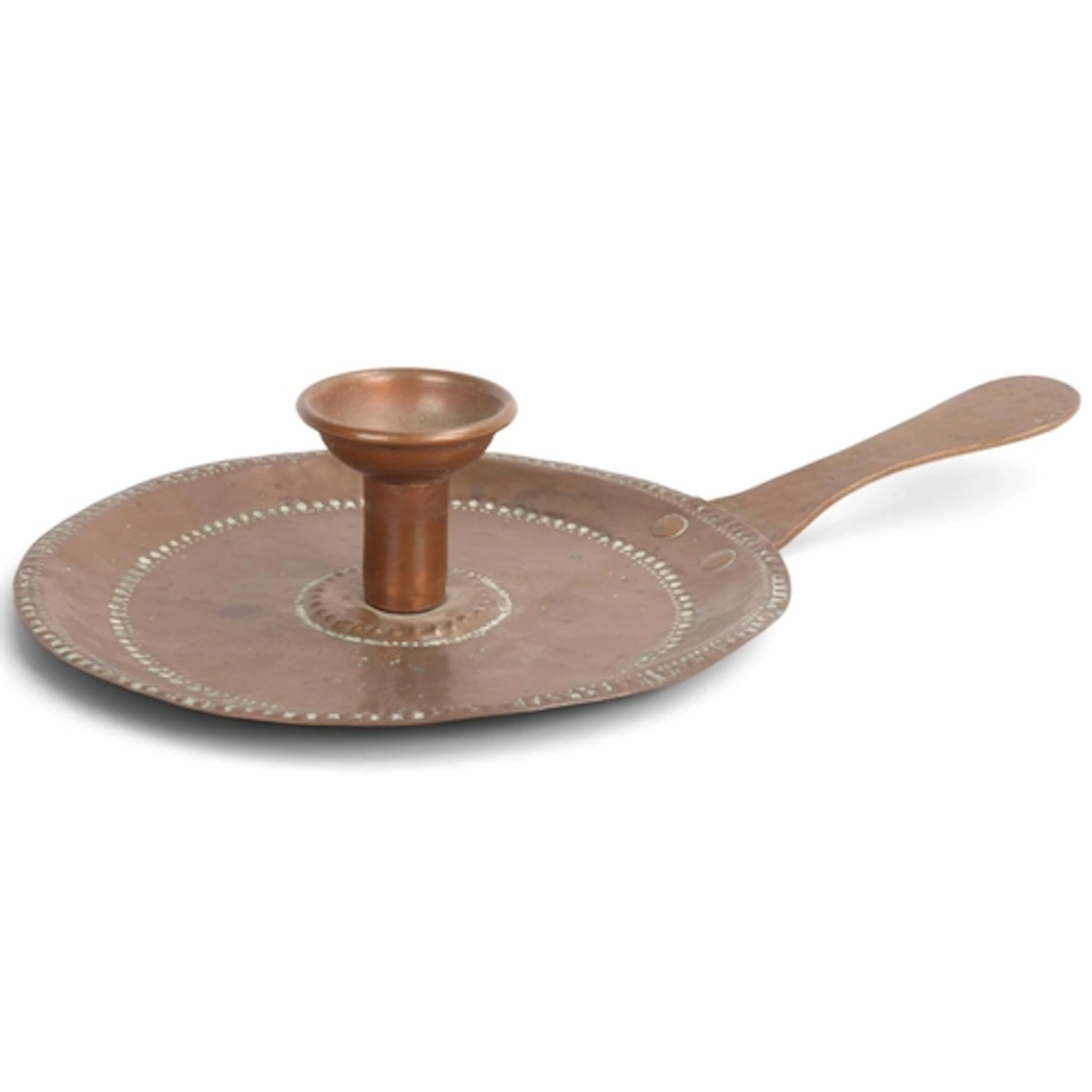 An Arts and Crafts planished copper chamberstick by John Pea...