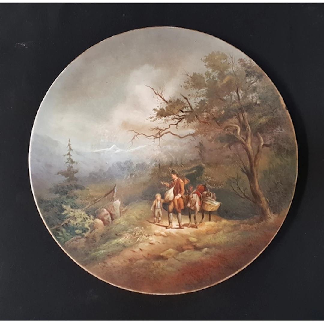 VICTORIAN CROWN DERBY DECORATIVE WALL PLATE hand painted in...