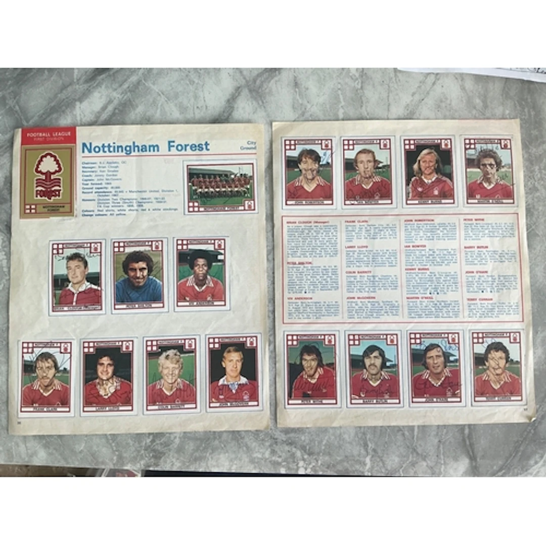 78/79 Nottingham Forest Signed Panini Football Sticker Album...