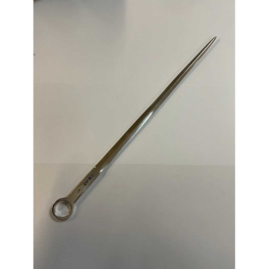 Victorian silver meat skewer, 33cm length, maker Chawner &am...